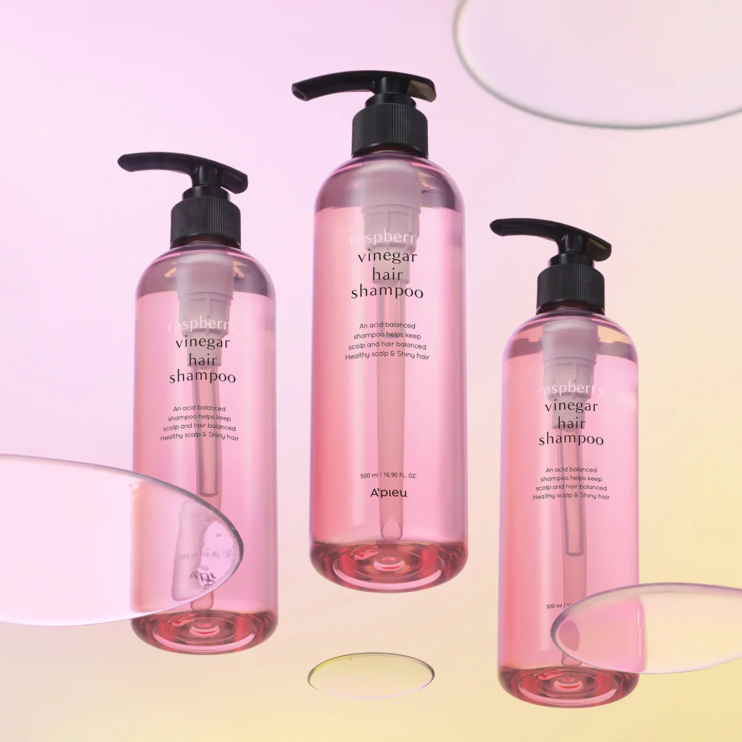 A'pieu Raspberry Vinegar Hair Shampoo pentru par tern si lipsit de stralucire, curata delicat si ofera luciu natural.