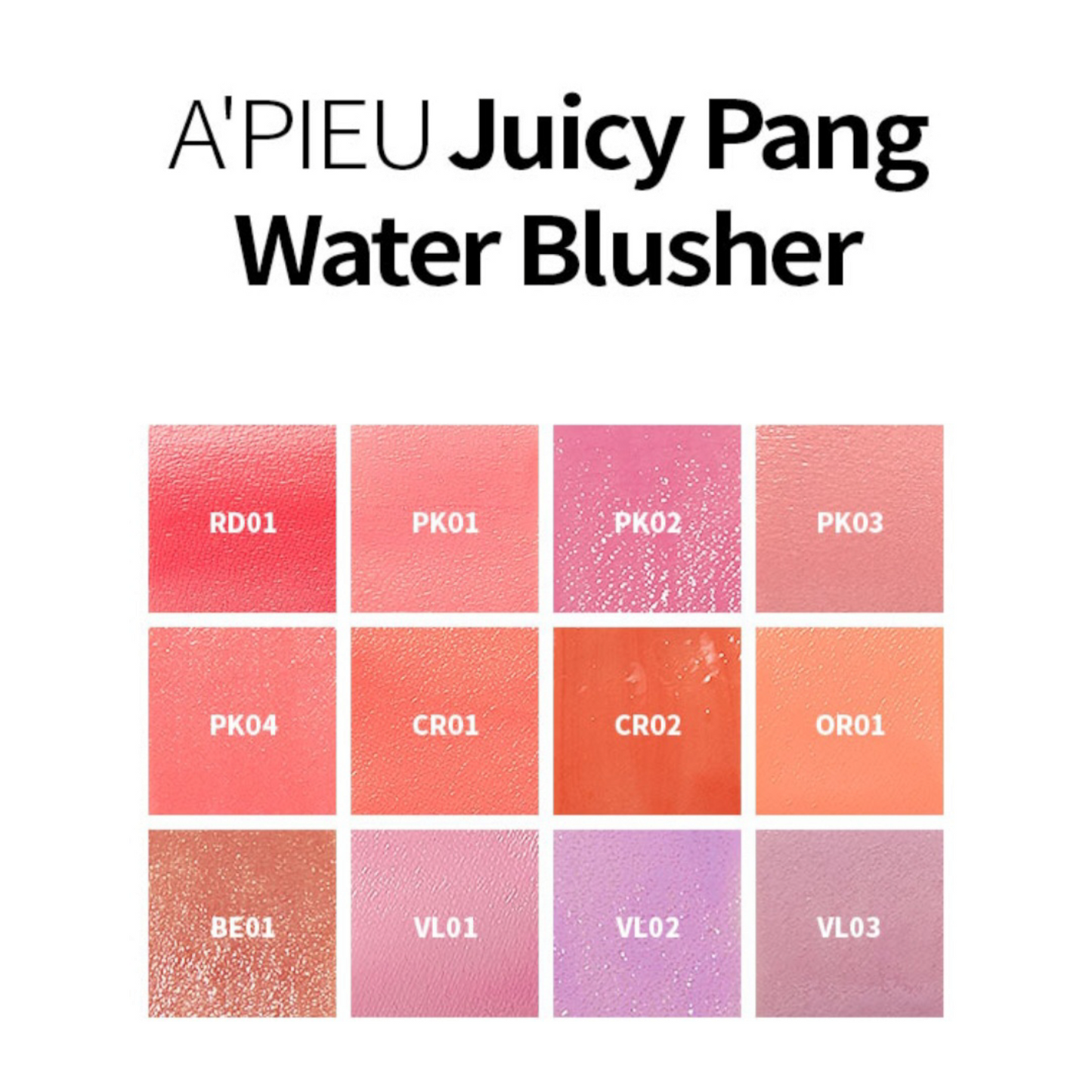 A’PIEU Juicy-Pang Water Blusher, blush lichid lejer care oferă obrajilor o culoare proaspătă și naturală