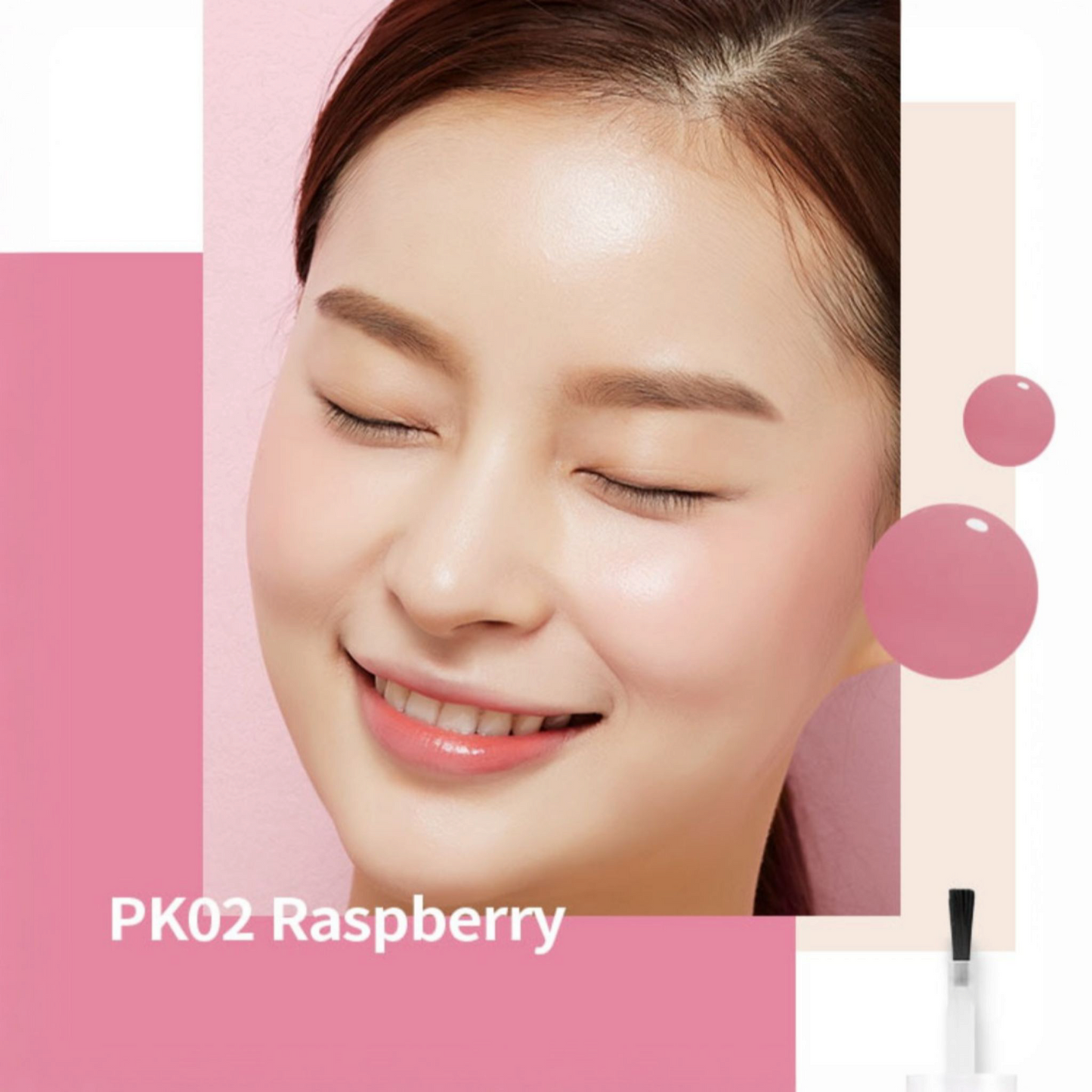 A’PIEU Juicy-Pang Water Blusher PK02 Raspberry, blush lichid roz zmeură care oferă obrajilor o culoare proaspătă și naturală