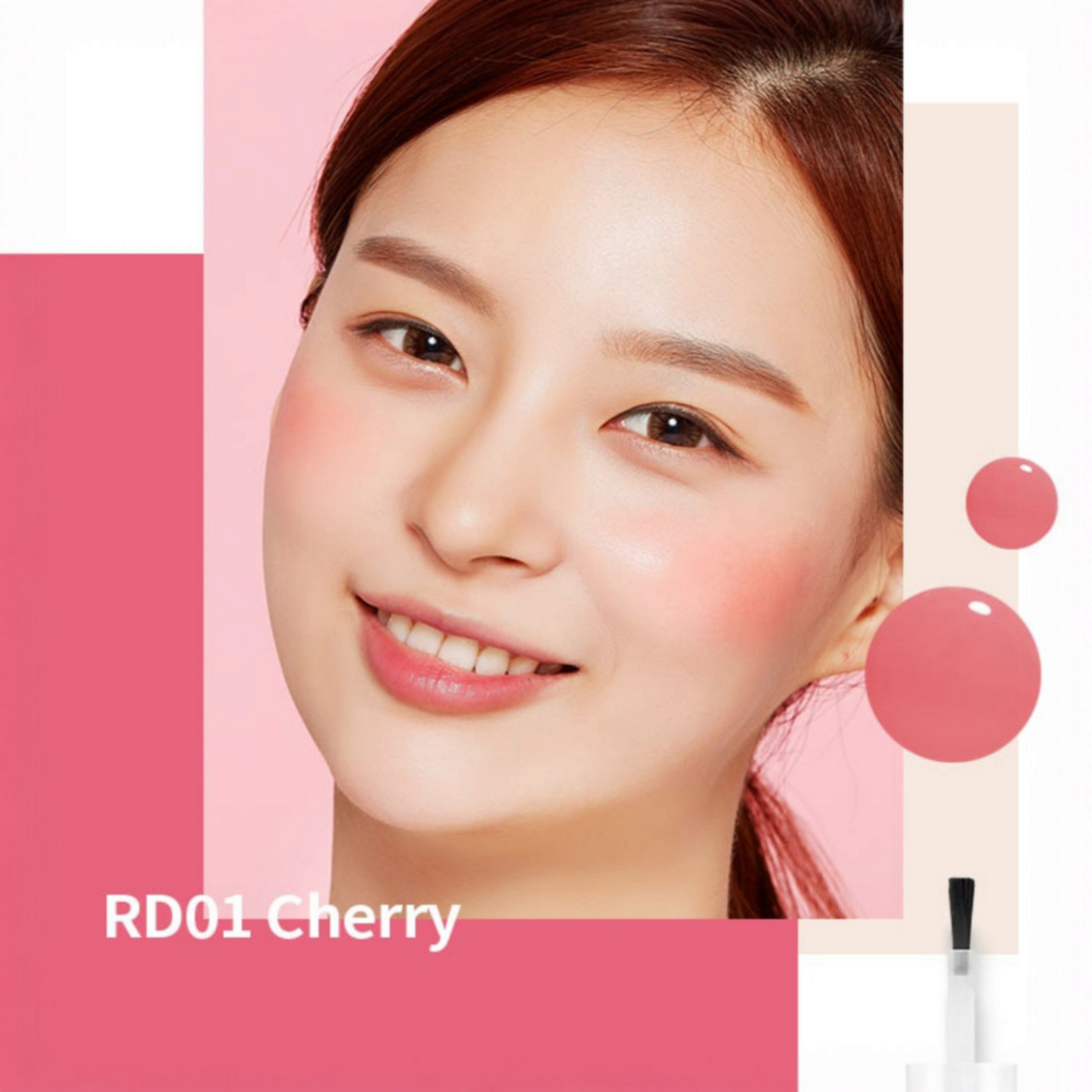 A’PIEU Juicy-Pang Water Blusher RD01 Cherry, blush lichid roșu cireș care oferă obrajilor o culoare proaspătă și naturală
