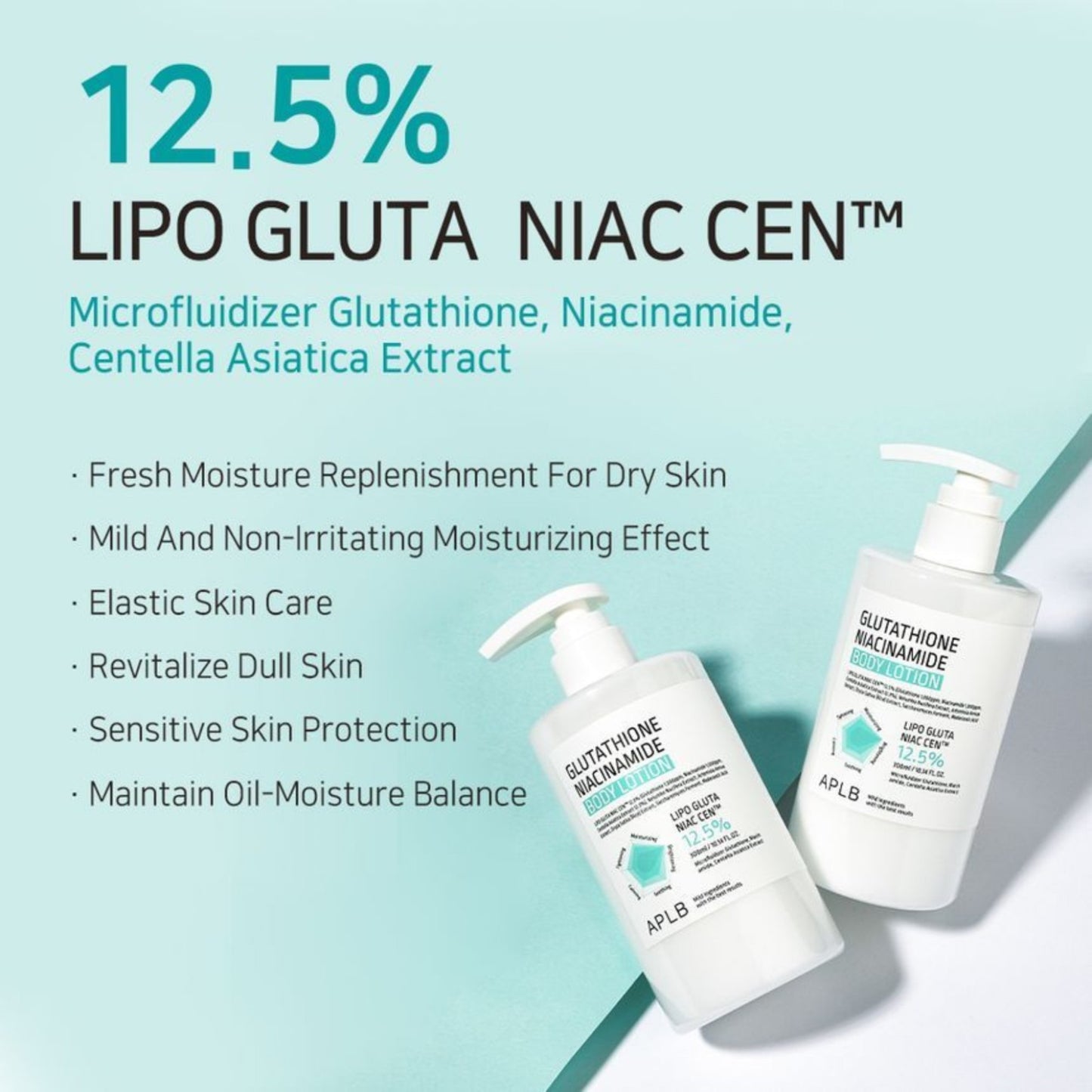 APLB Glutathione Niacinamide Body Lotion, loțiune de corp iluminatoare care hidratează și uniformizează tonul pielii