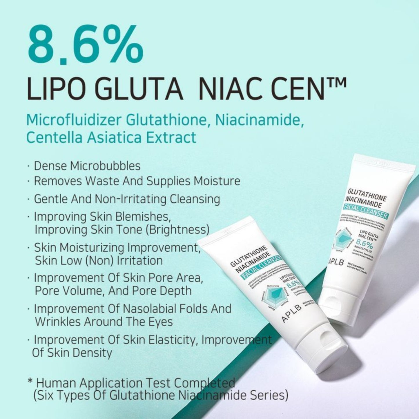 APLB Glutathione Niacinamide Facial Cleanser, gel de curățare iluminator care uniformizează și curăță tenul