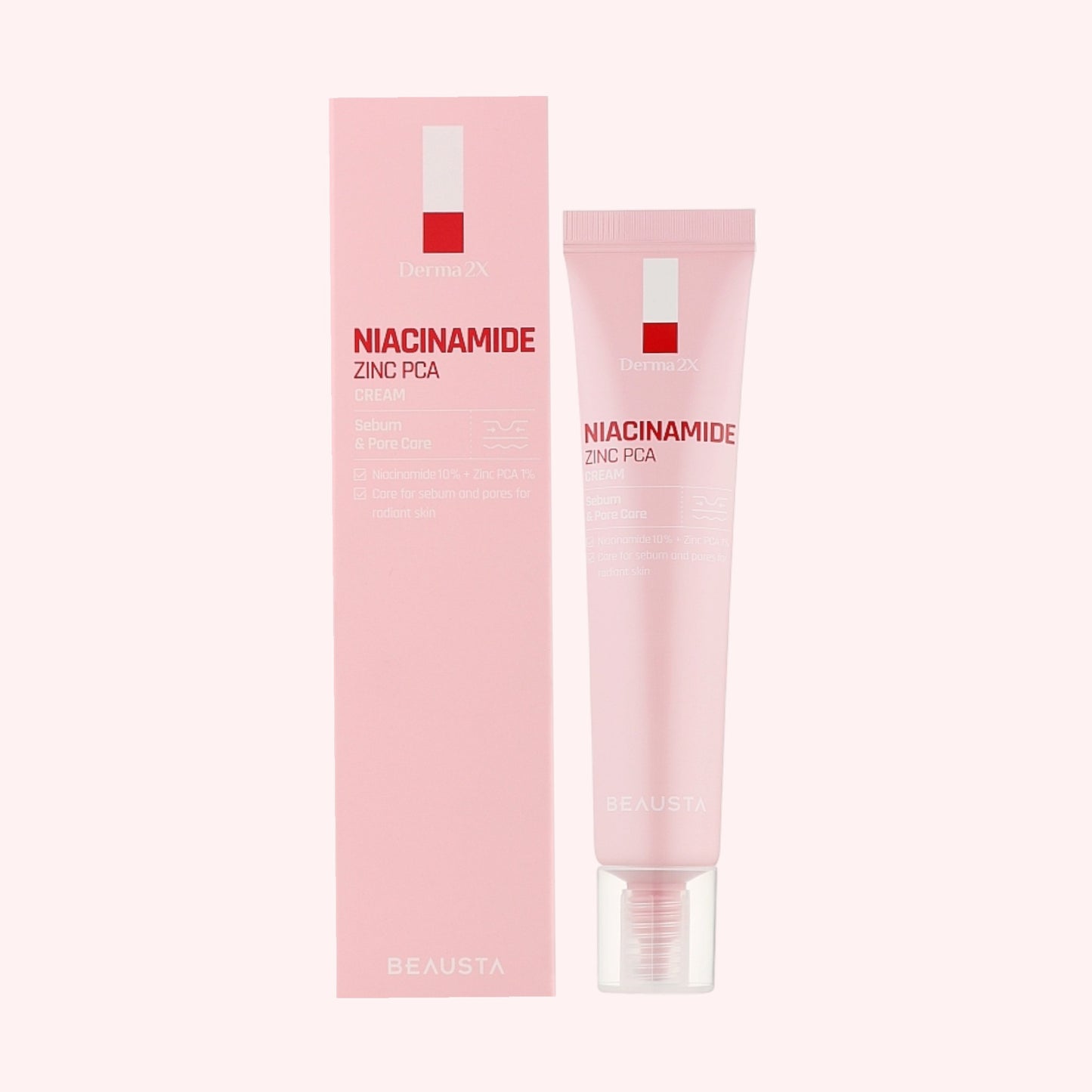 BEAUSTA Derma2X crema cu Niacinamide si Zinc PCA 40 ml, reduce petele si excesul de sebum, imbunatateste bariera