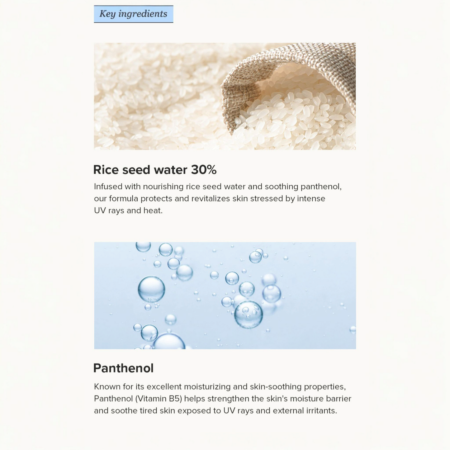 BEAUTY OF JOSEON Relief Sun Aqua-fresh Rice + B5 SPF50, cremă solară lejeră care hidratează și protejează pielea de razele UV