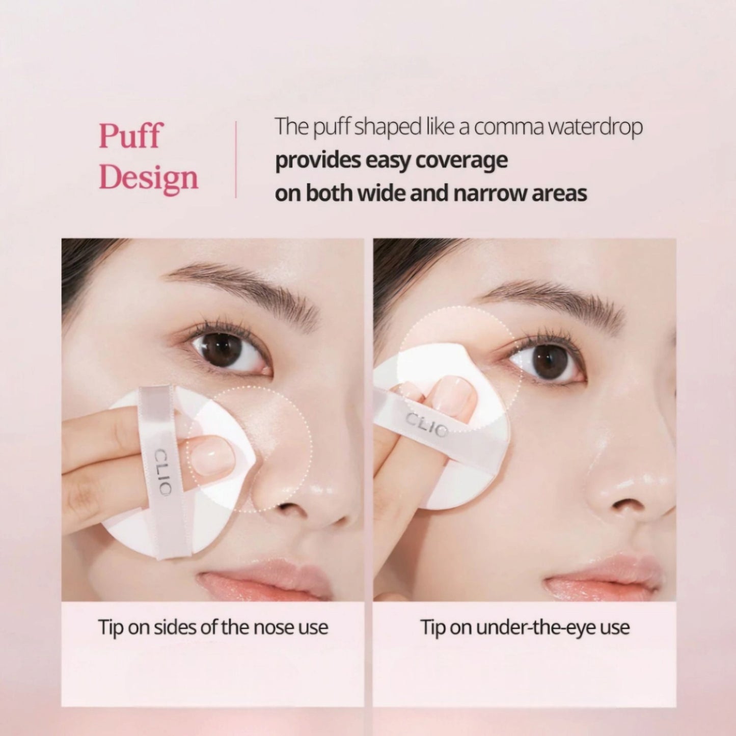 CLIO Kill Cover Mesh Glow Cushion Puff, aplicator de machiaj pentru cushion care asigură o aplicare uniformă și luminoasă a fondului de ten