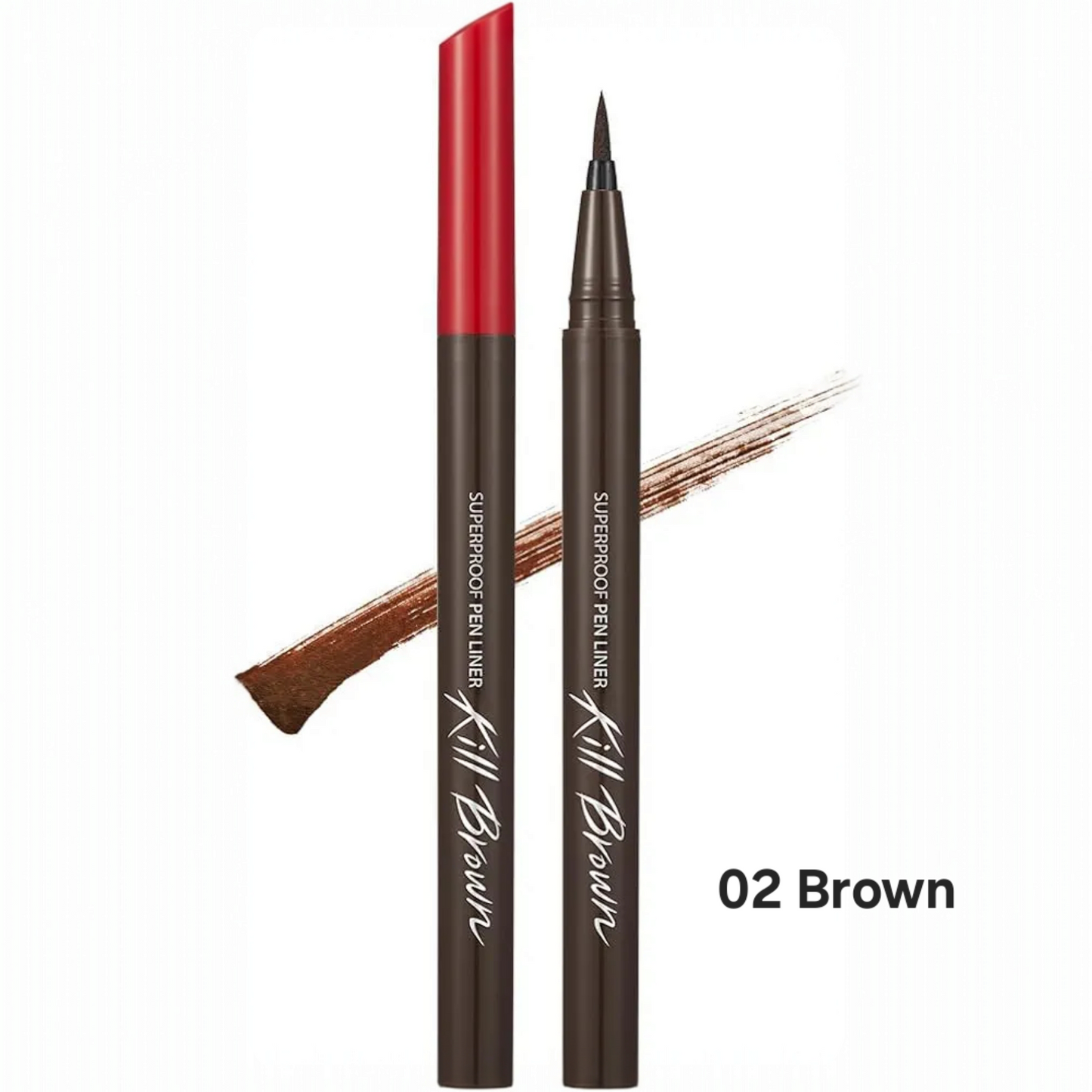 CLIO Superproof Pen Liner 02 Brown, tuș de ochi maro rezistent la apă pentru un contur natural și elegant