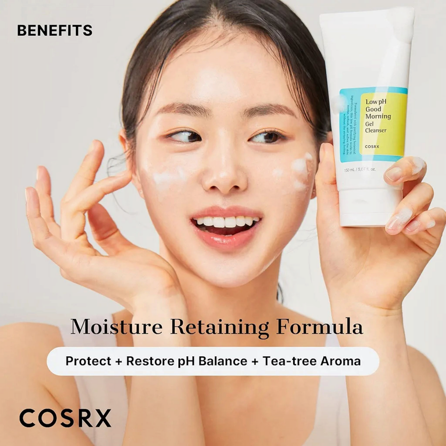 COSRX Low pH Good Morning Gel Cleanser, gel de curățare delicat care menține echilibrul pielii și îndepărtează impuritățile