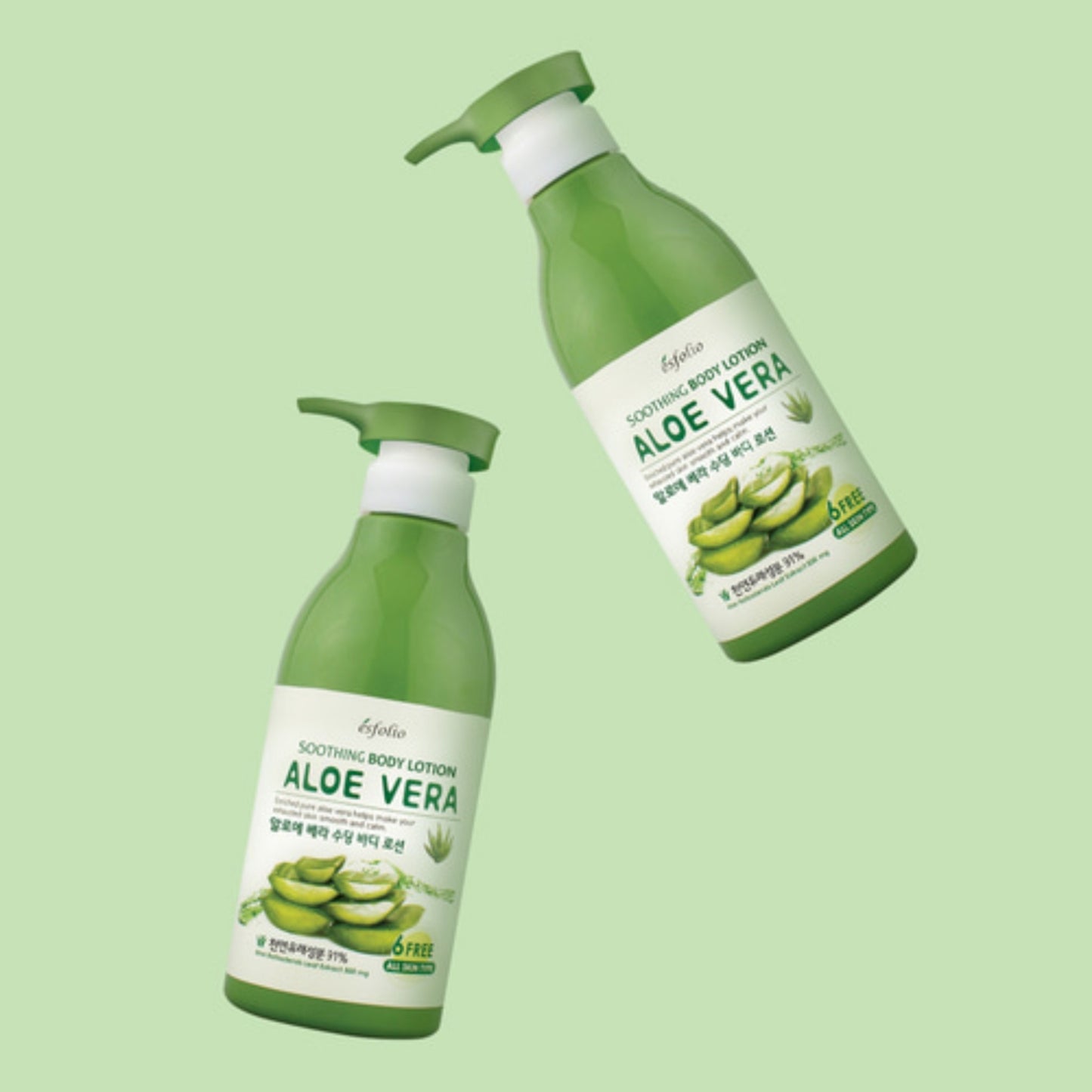 ESFOLIO Aloe Vera Soothing Body Lotion, loțiune de corp calmantă care hidratează și revigorează pielea