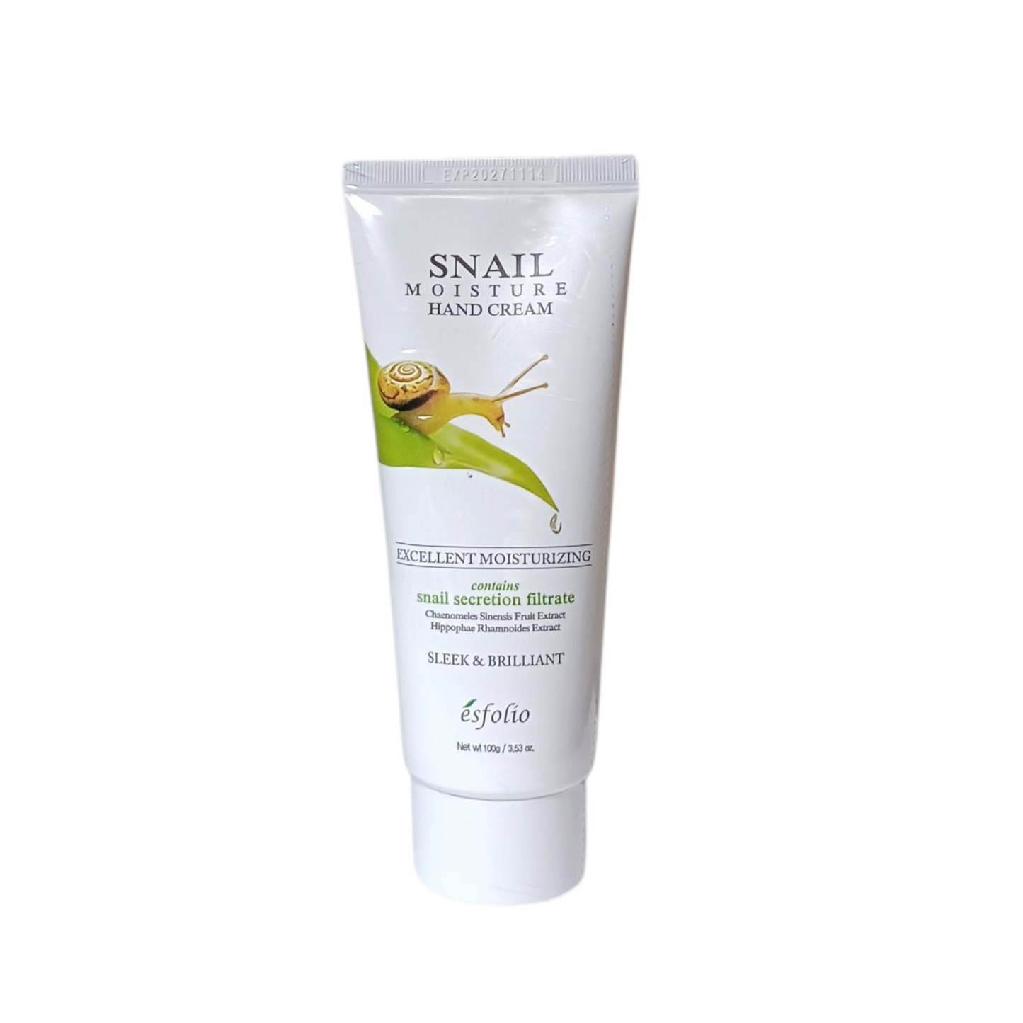 ESFOLIO Snail Moisture Hand Cream, cremă de mâini hidratantă cu extract de melc care hrănește și catifelează pielea
