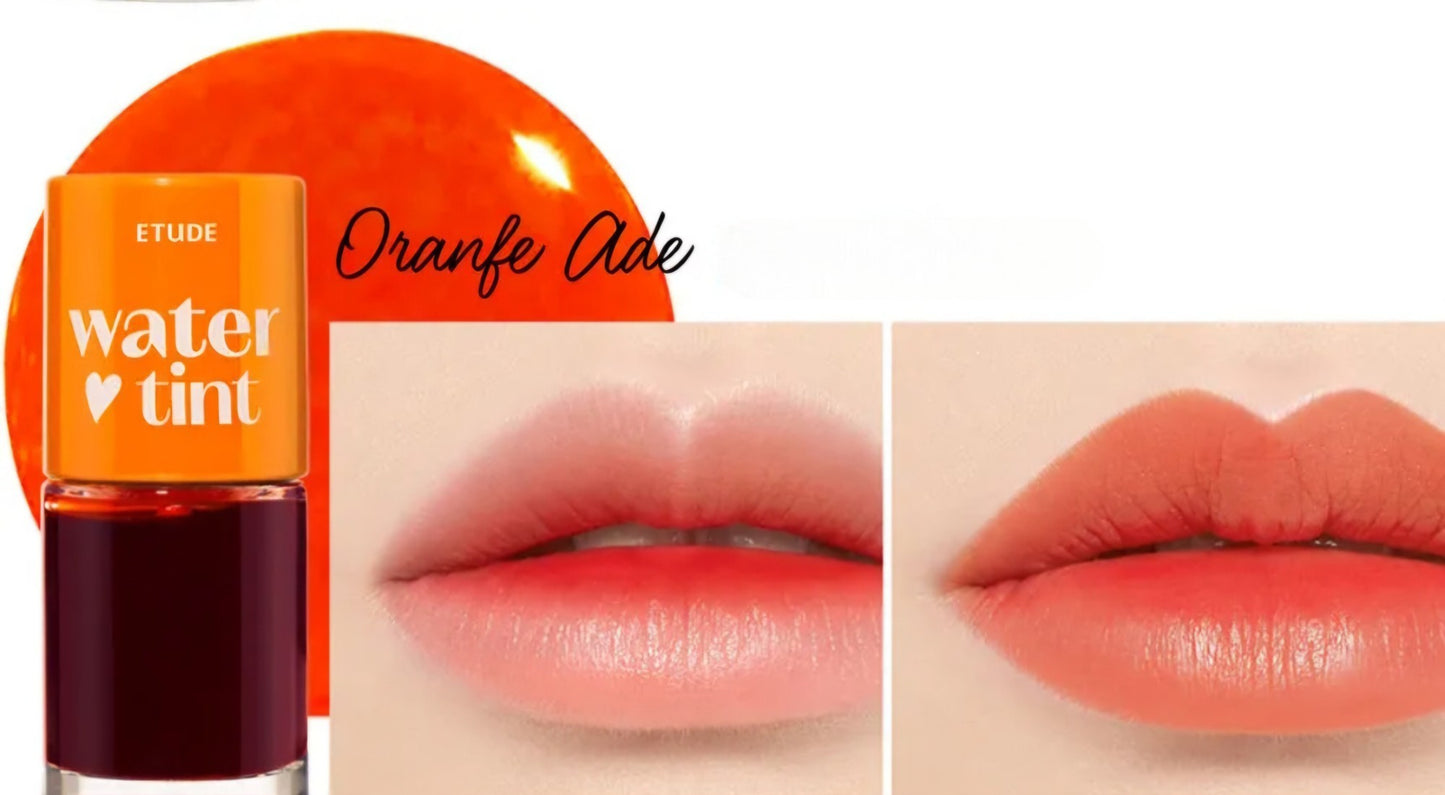 ETUDE Dear Darling Water Tint 03 Orange Ade, tint de buze portocaliu care oferă culoare fructată și prospețime de lungă durată
