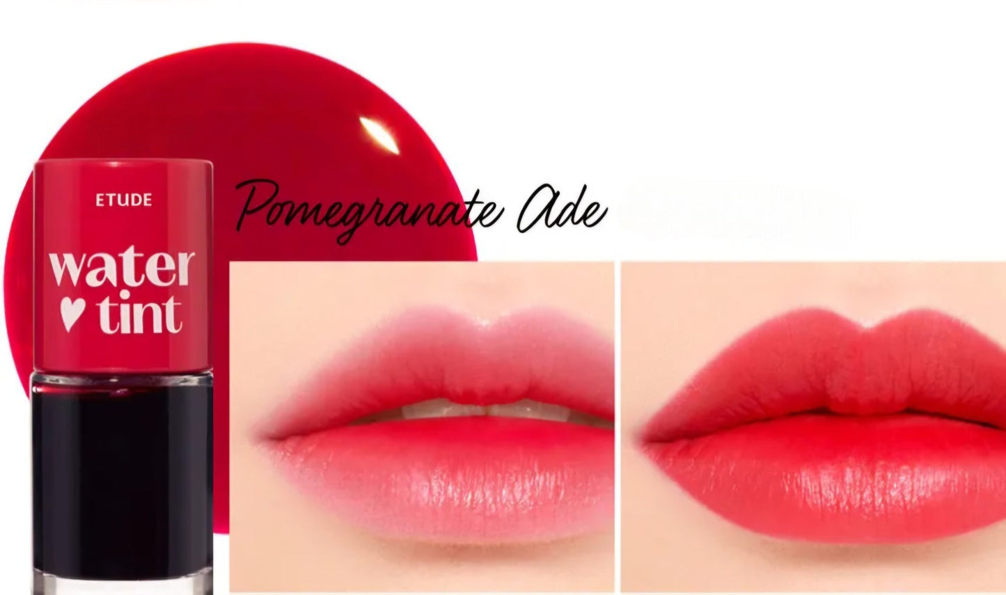 ETUDE Dear Darling Water Tint 06 Pomegranate Ade, tint de buze rodie care oferă culoare intensă și prospețime de lungă durată