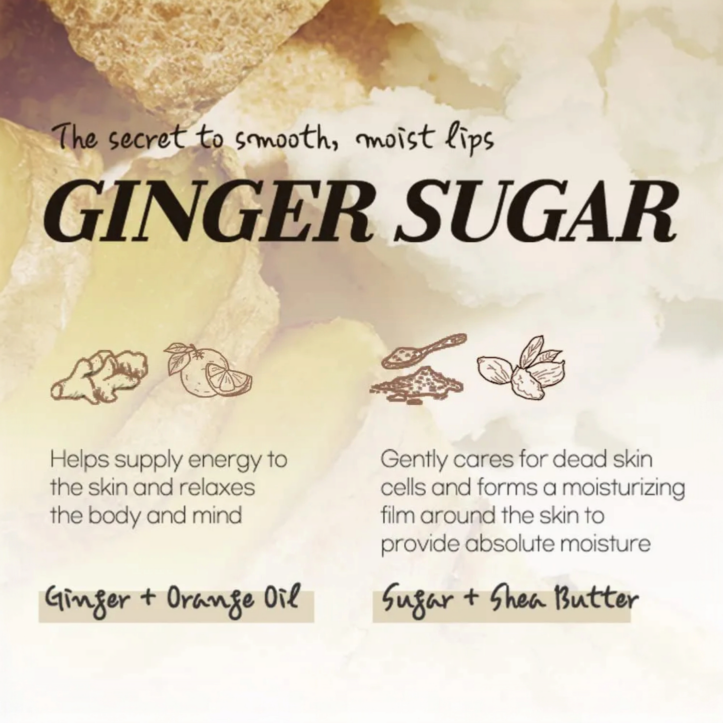 ETUDE Ginger Sugar Lip Balm Stick, balsam de buze hidratant care hrănește intens și protejează împotriva uscării
