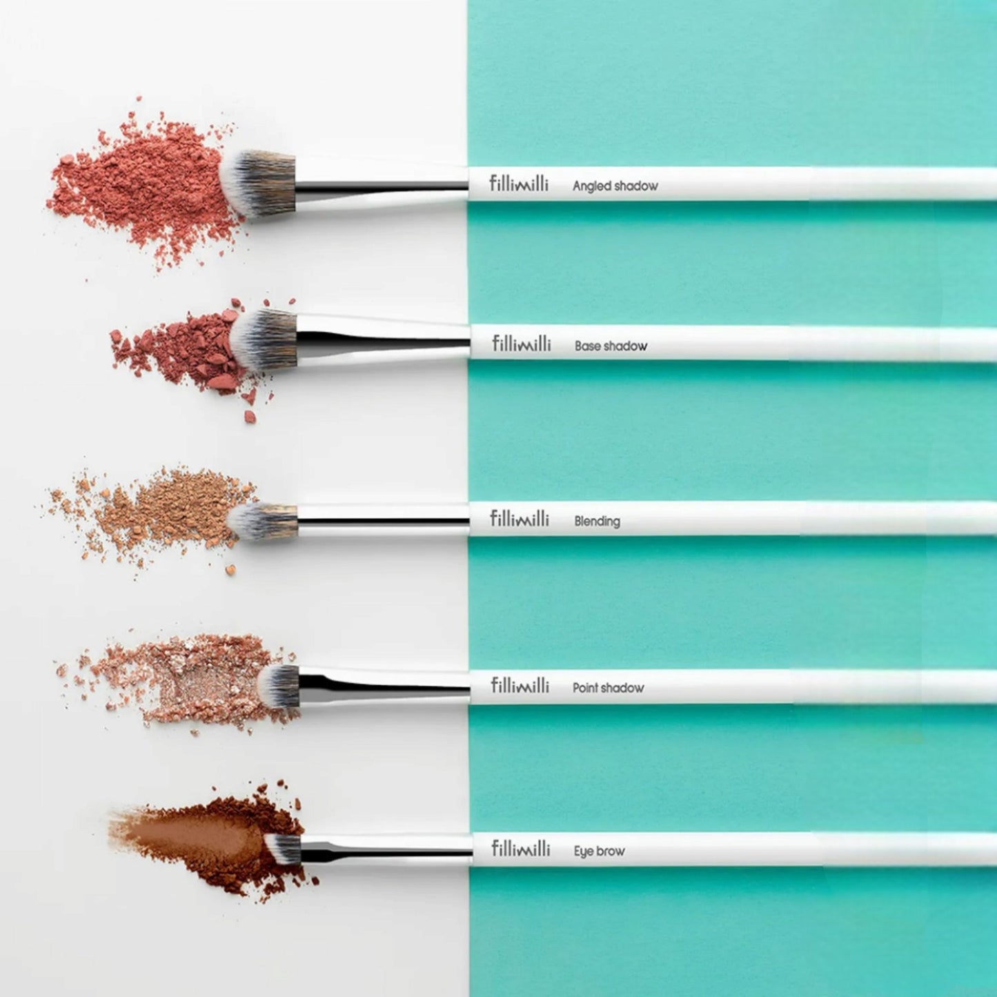 FILLIMILLI Eye Makeup Brush Set, set de 5 pensule pentru machiajul ochilor precis și uniform