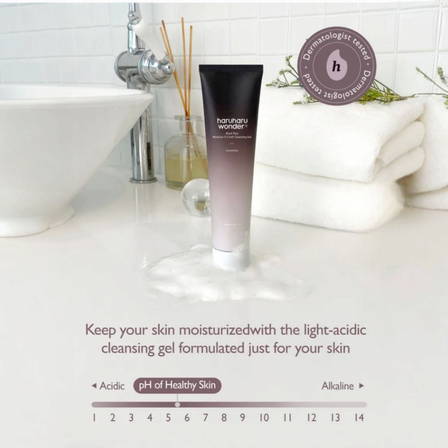 HARUHARU WONDER Black Rice Moisture 5.5 Soft Cleansing Gel, gel de curățare blând care protejează bariera pielii și hidratează