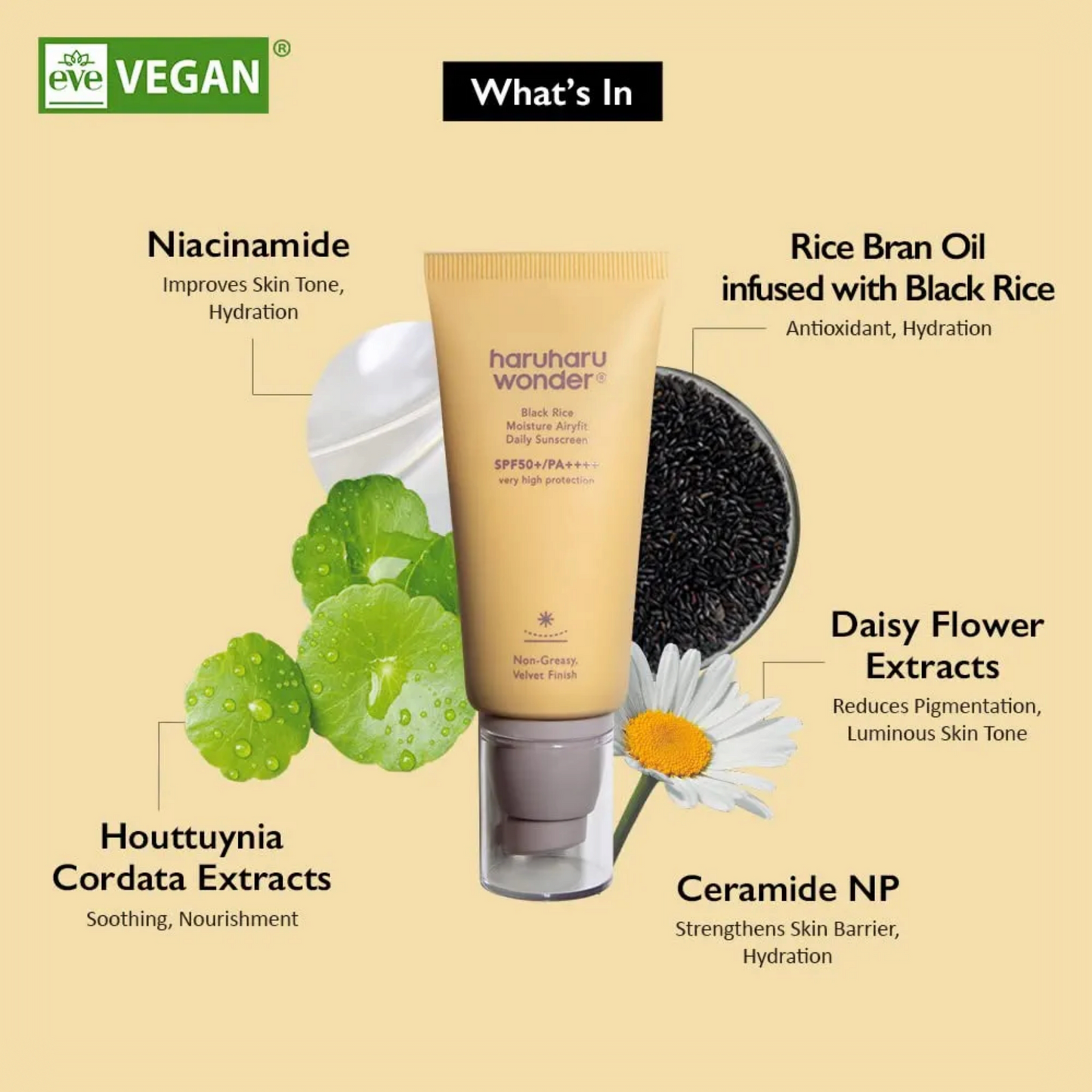 HARUHARU Wonder Black Rice Moisture Airyfit Sunscreen SPF50, cremă solară lejeră care hidratează și protejează pielea de razele UV