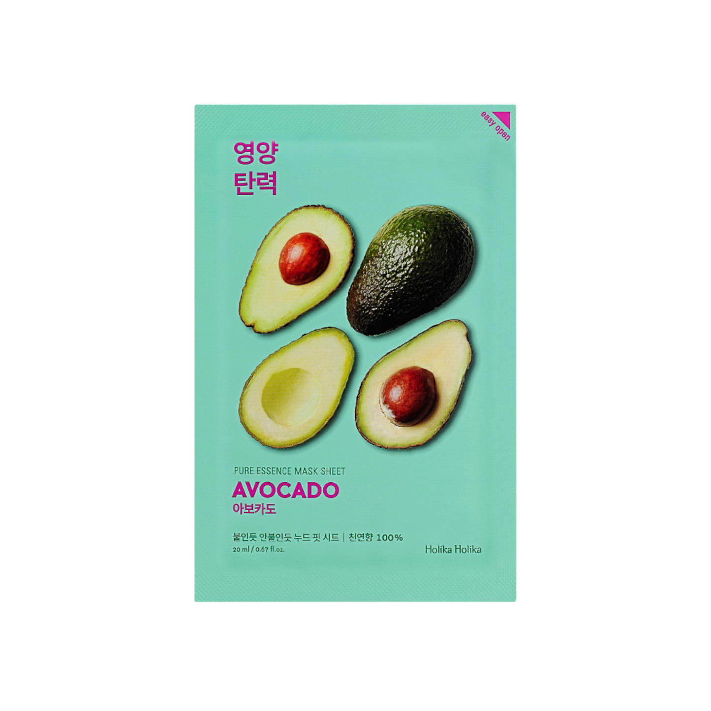 HOLIKA HOLIKA Pure Essence Mask Sheet Avocado, mască de față hrănitoare cu avocado care hidratează și revitalizează pielea