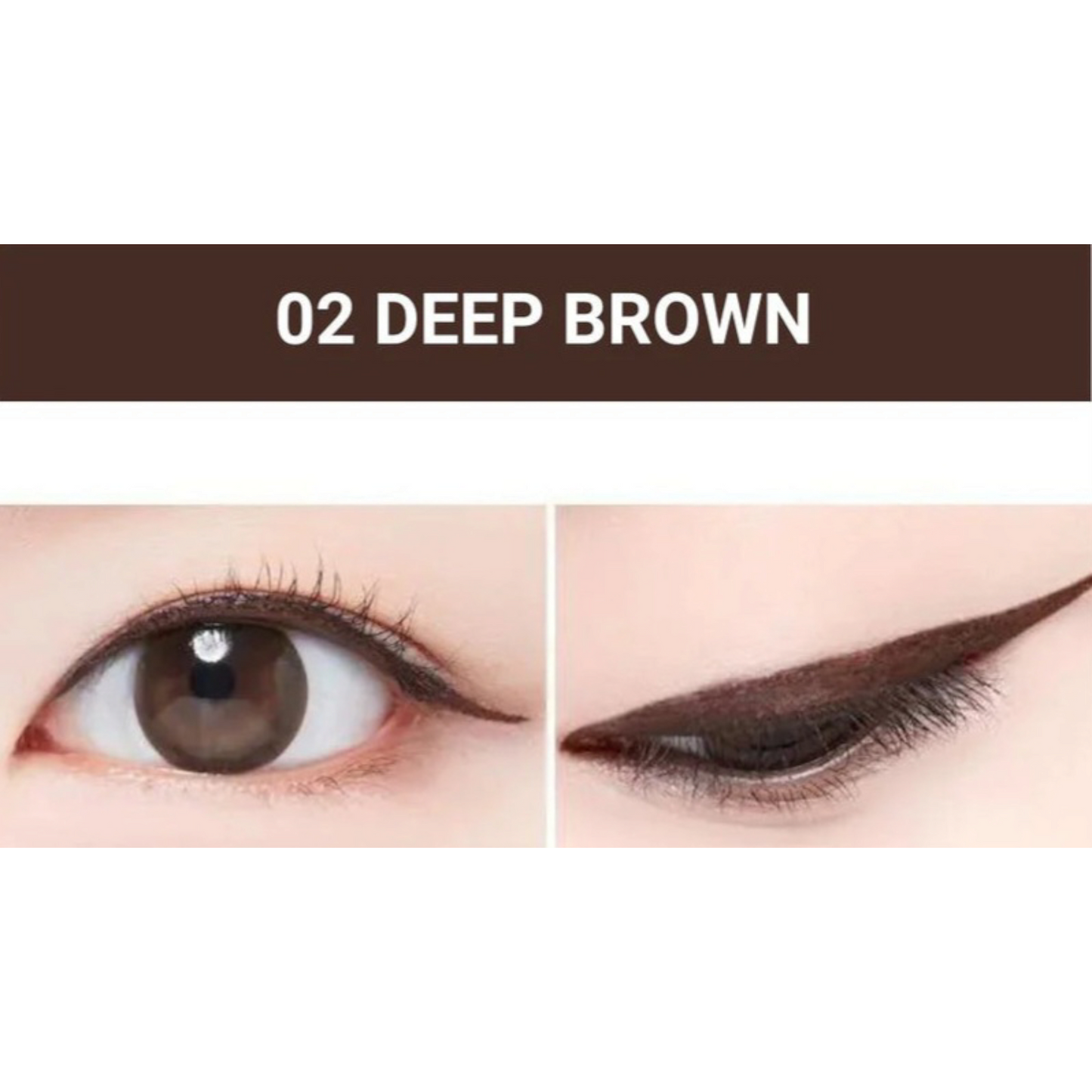 MACQUEEN MQNY Waterproof Pen Eyeliner 02 Deep Brown, tuș de ochi maro intens rezistent la apă pentru un contur natural și definit