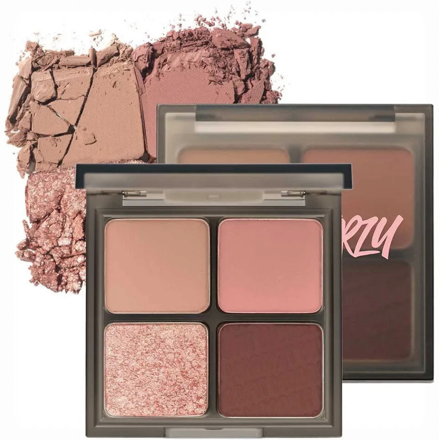 MERZY Mood Fit Shadow Palette S1 Amusing Rose, paletă de farduri roz elegante pentru machiaj delicat și romantic