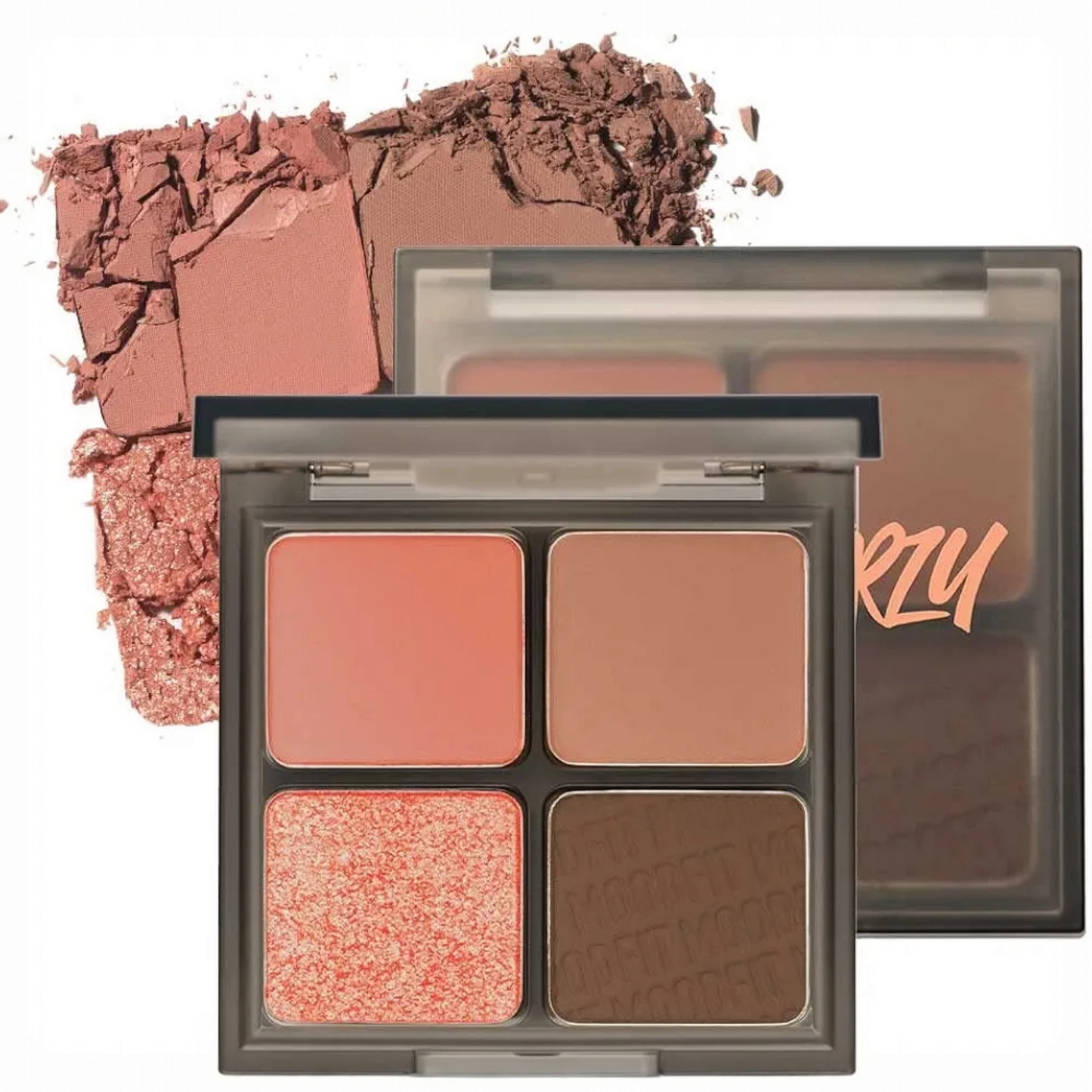 MERZY Mood Fit Shadow Palette S2 Joyful Coral, paletă de farduri corai vibrante pentru machiaj proaspăt și luminos