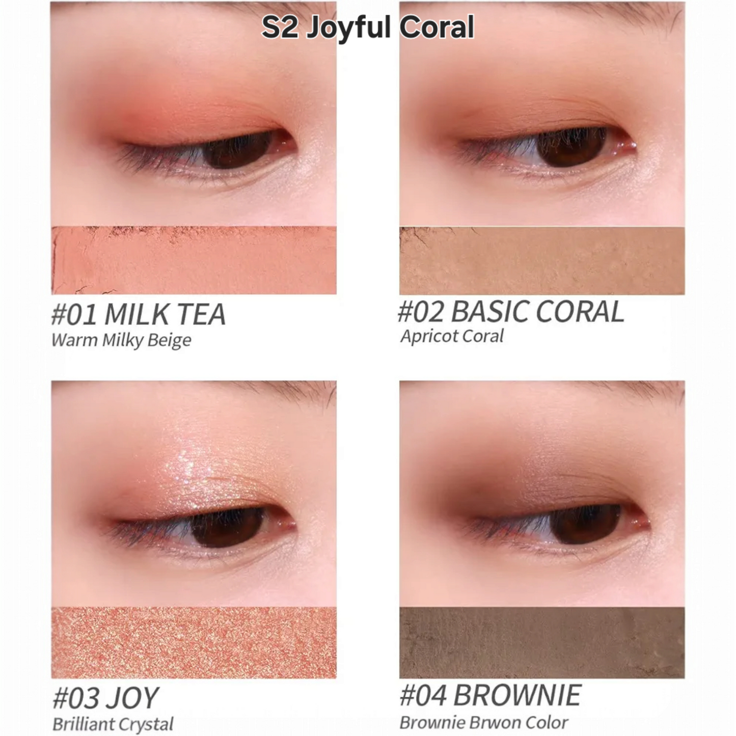 MERZY Mood Fit Shadow Palette S2 Joyful Coral, paletă de farduri corai vibrante pentru machiaj proaspăt și luminos