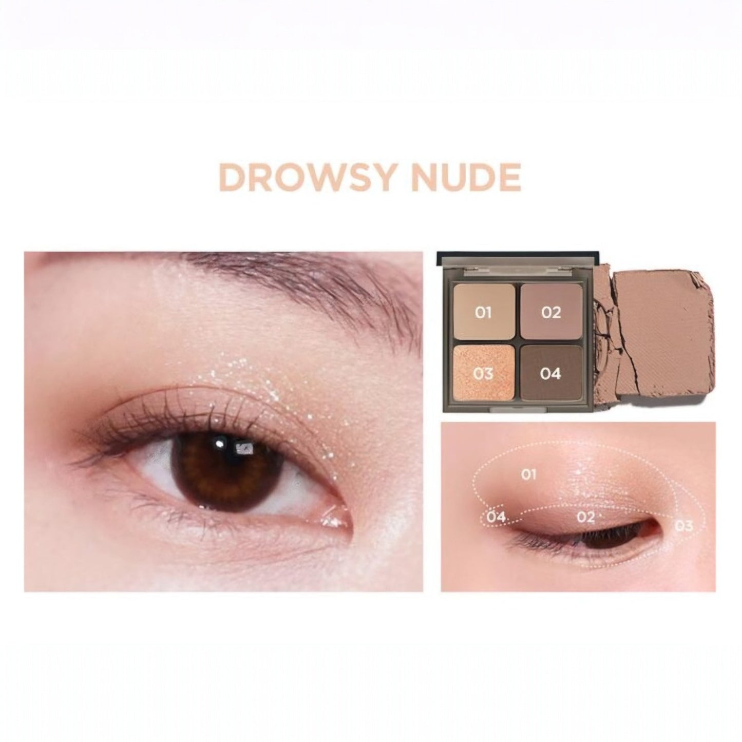 MERZY Mood Fit Shadow Palette S3 Drowsy Nude, paletă de farduri nude catifelate pentru un machiaj natural și elegant