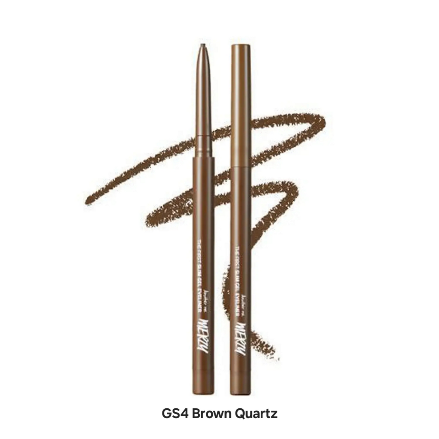 MERZY The First Slim Gel Eyeliner GS4 Brown Quartz, creion gel maro cald pentru un contur natural și rezistent al ochilor