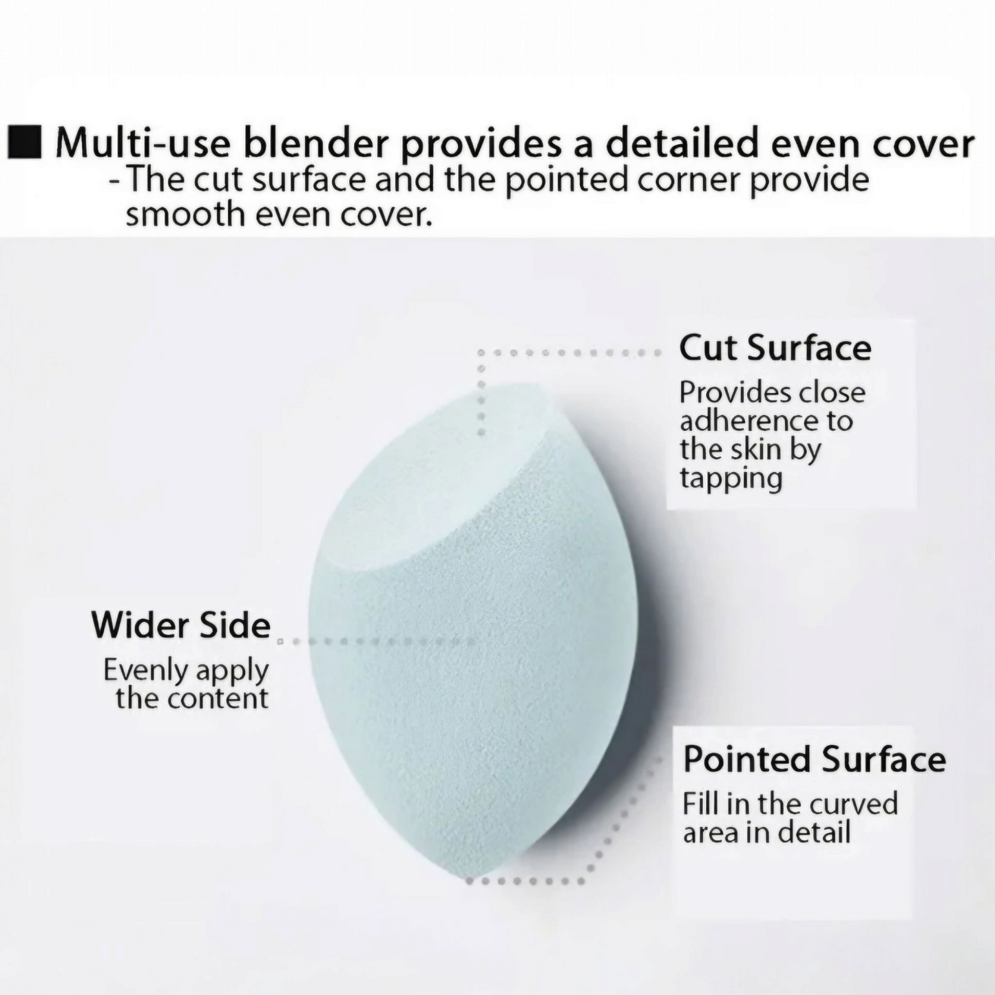 MISSHA Water in Beauty Makeup Blender Sponge, burete de machiaj moale care aplică fondul de ten uniform și oferă un finisaj natural