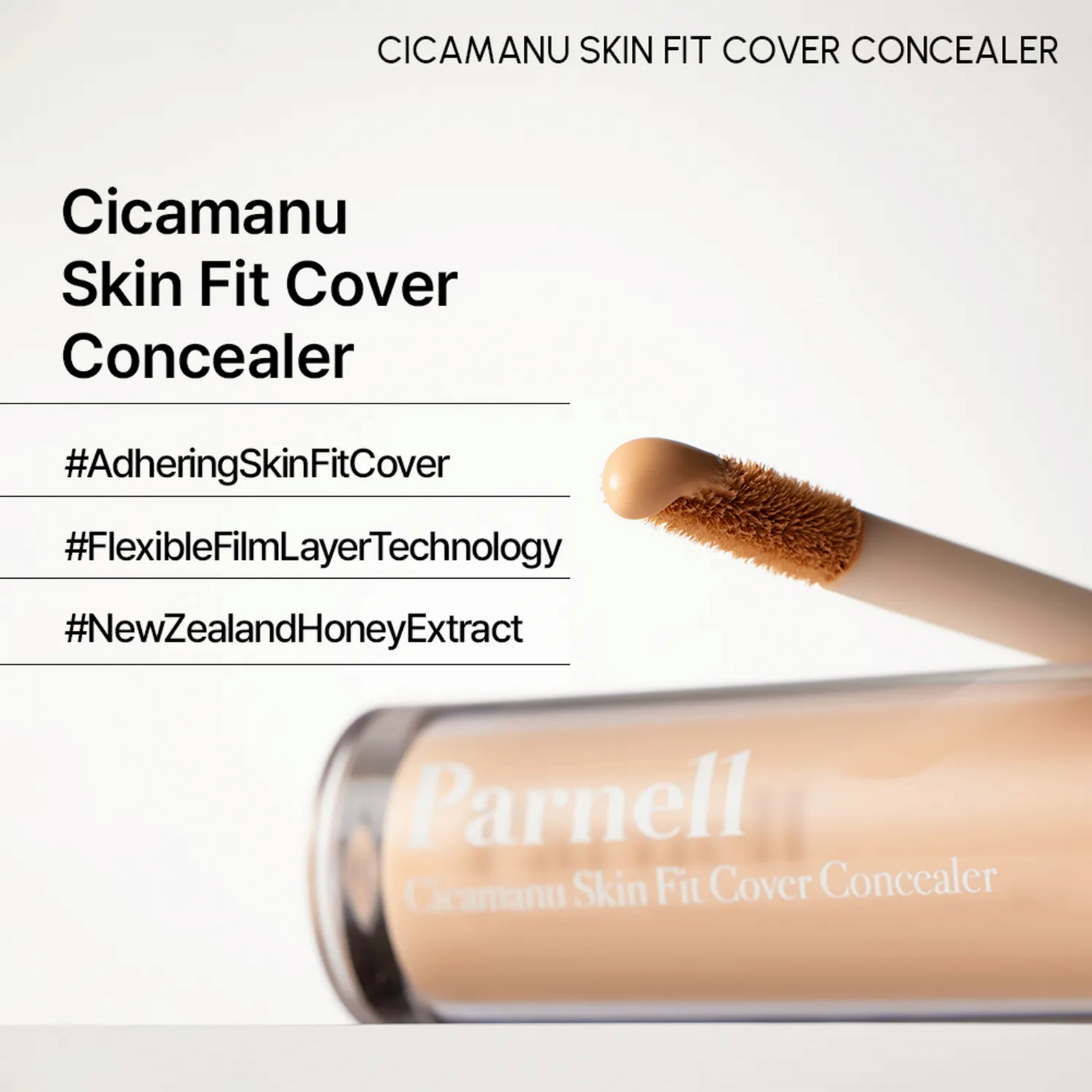 PARNELL Cicamanu Skin Fit Cover Concealer, corector cu extract de Centella care acoperă imperfecțiunile și calmează pielea