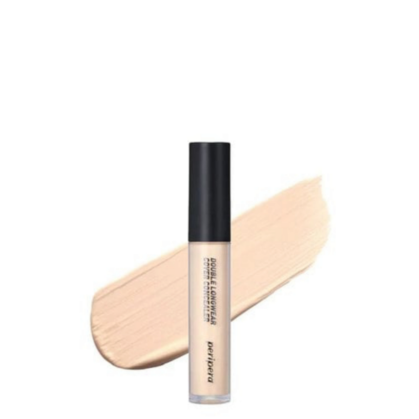 PERIPERA Double Longwear Cover Concealer 01 W Pure Ivory, corector deschis cu acoperire mare care luminează și uniformizează tenul