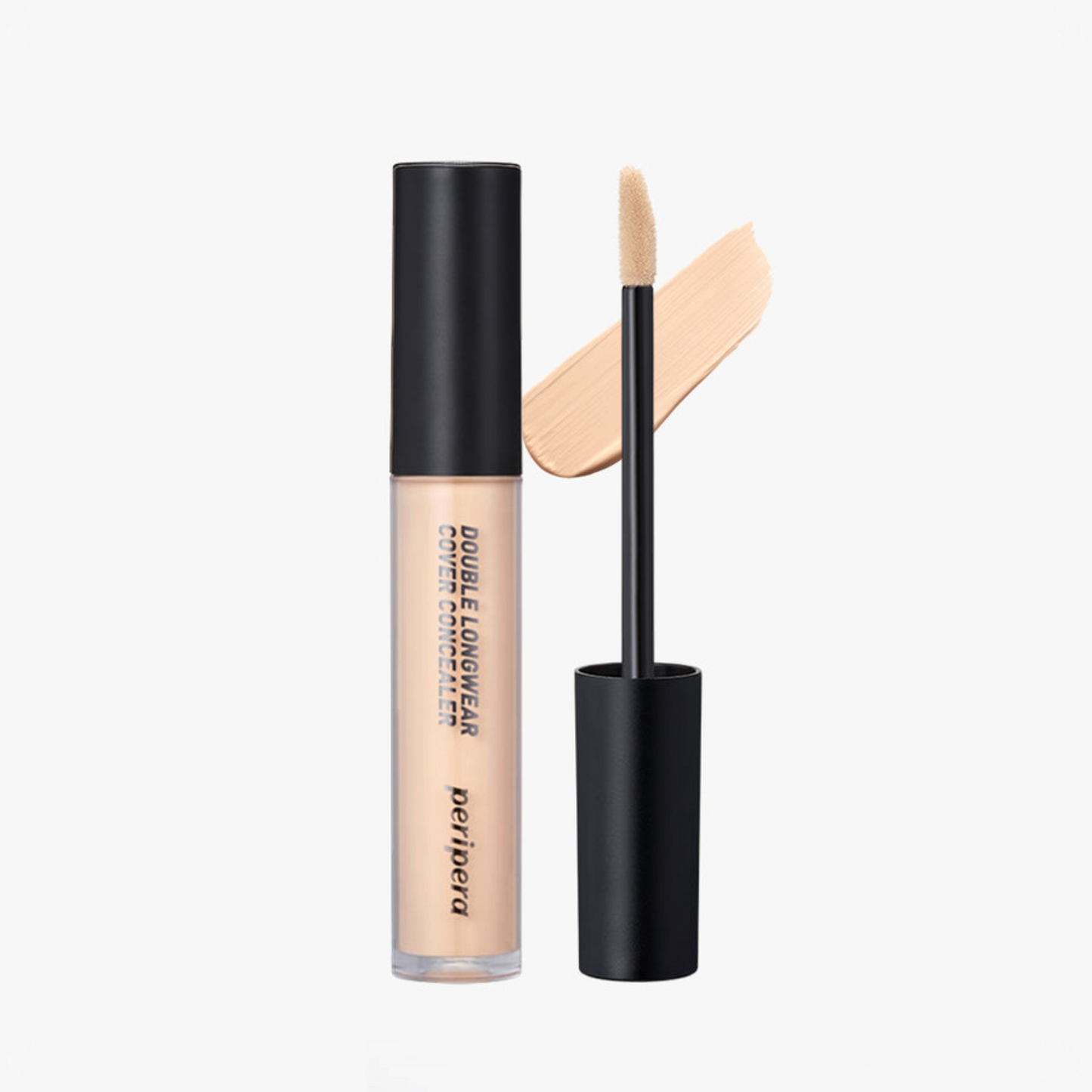 PERIPERA Double Longwear Cover Concealer 02 W Natural Beige, corector bej natural cu acoperire mare care uniformizează tenul și ascunde imperfecțiunile