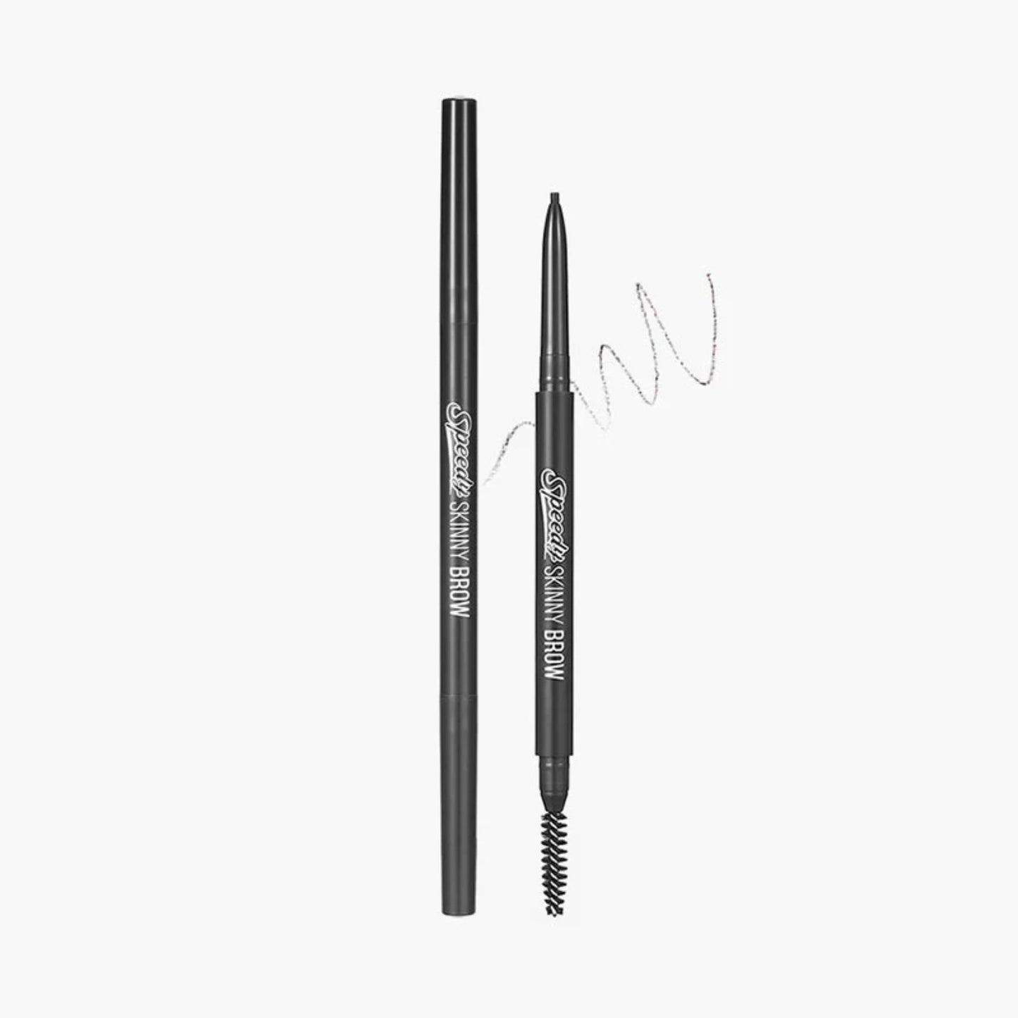 PERIPERA Speedy Skinny Brow 01 Gray Brown, creion subțire pentru sprâncene maro-cenușiu care definește și umple natural forma sprâncenelor