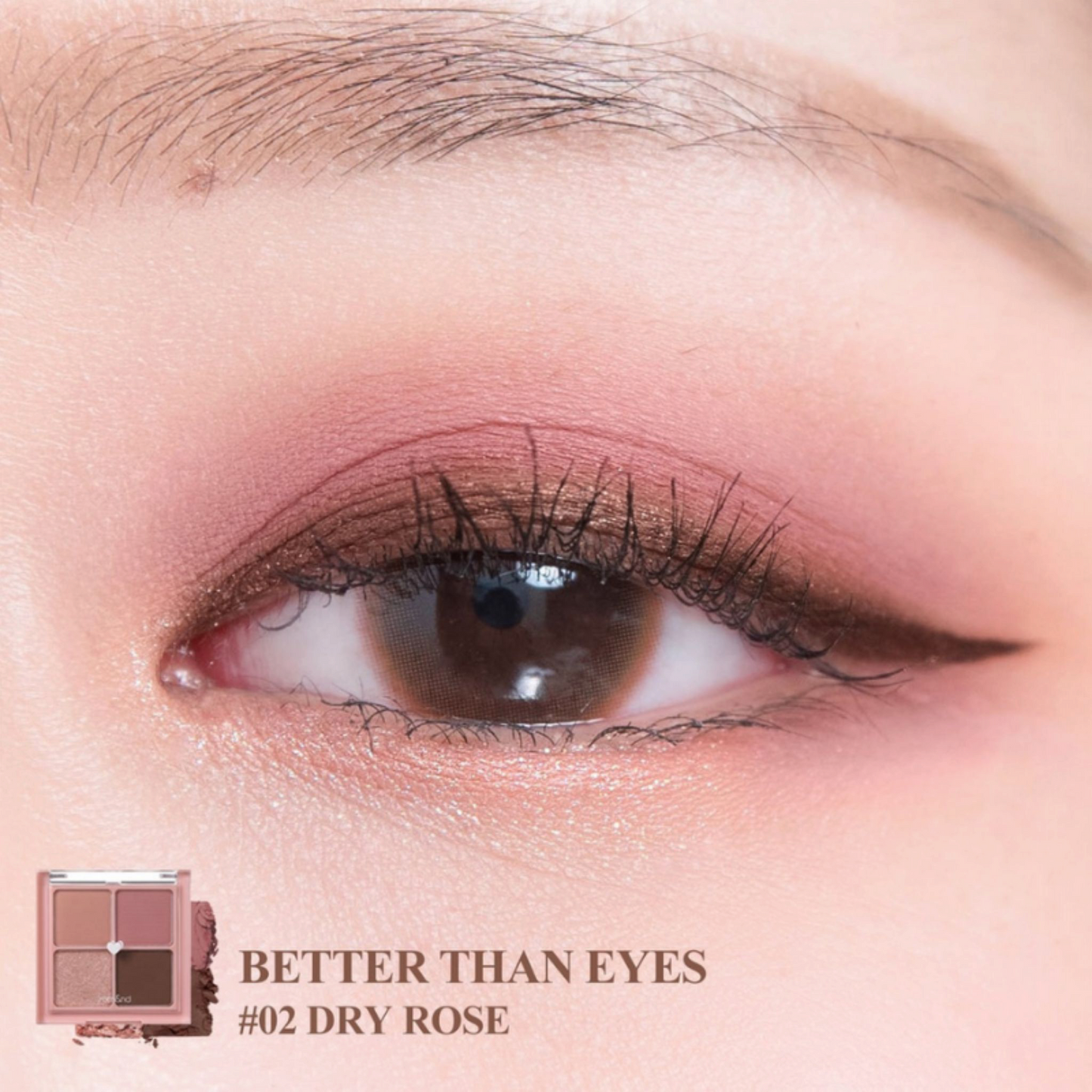 ROM&ND Better Than Eyes 02 Dry Rose, paletă de farduri pentru un machiaj romantic și elegant