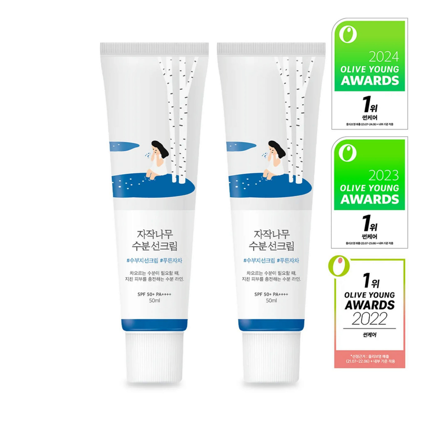 ROUND LAB Birch Juice Moisturizing Sunscreen SPF50, cremă solară hidratantă care protejează și calmează pielea