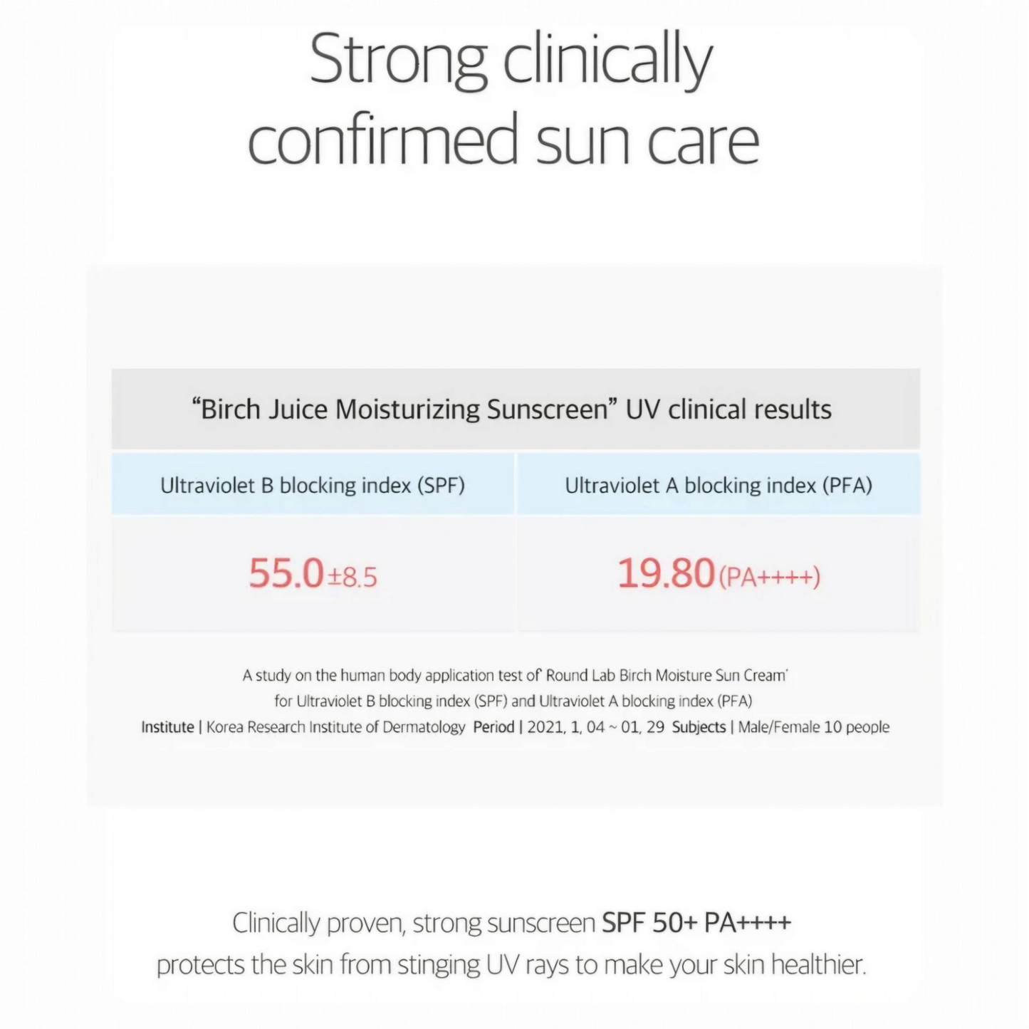 ROUND LAB Birch Juice Moisturizing Sunscreen SPF50, cremă solară hidratantă care protejează și calmează pielea