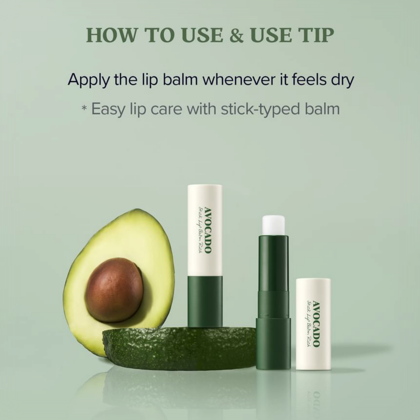 SKINFOOD Avocado Stick Lip Balm Rich, balsam de buze nutritiv care hidratează intens și lasă buzele catifelate