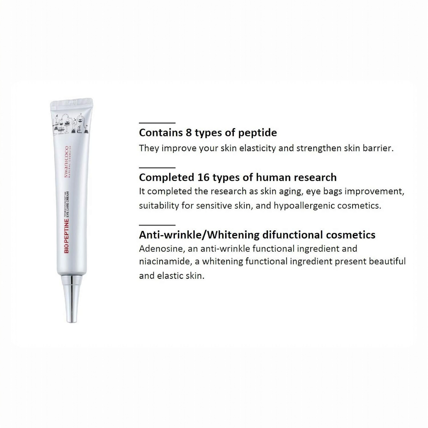 SWANICOCO Fermentation Peptine Eye Care Cream, cremă pentru ochi cu peptide fermentate care hidratează și reduce semnele de oboseală