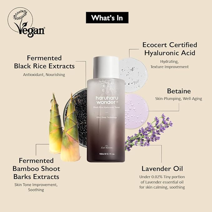 Haruharu Wonder black rice hyaluronic toner 300 ml toner ingrediente principale