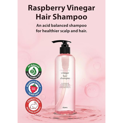 A'pieu Raspberry Vinegar Hair Shampoo pentru par tern si lipsit de stralucire, curata delicat si ofera luciu natural.
