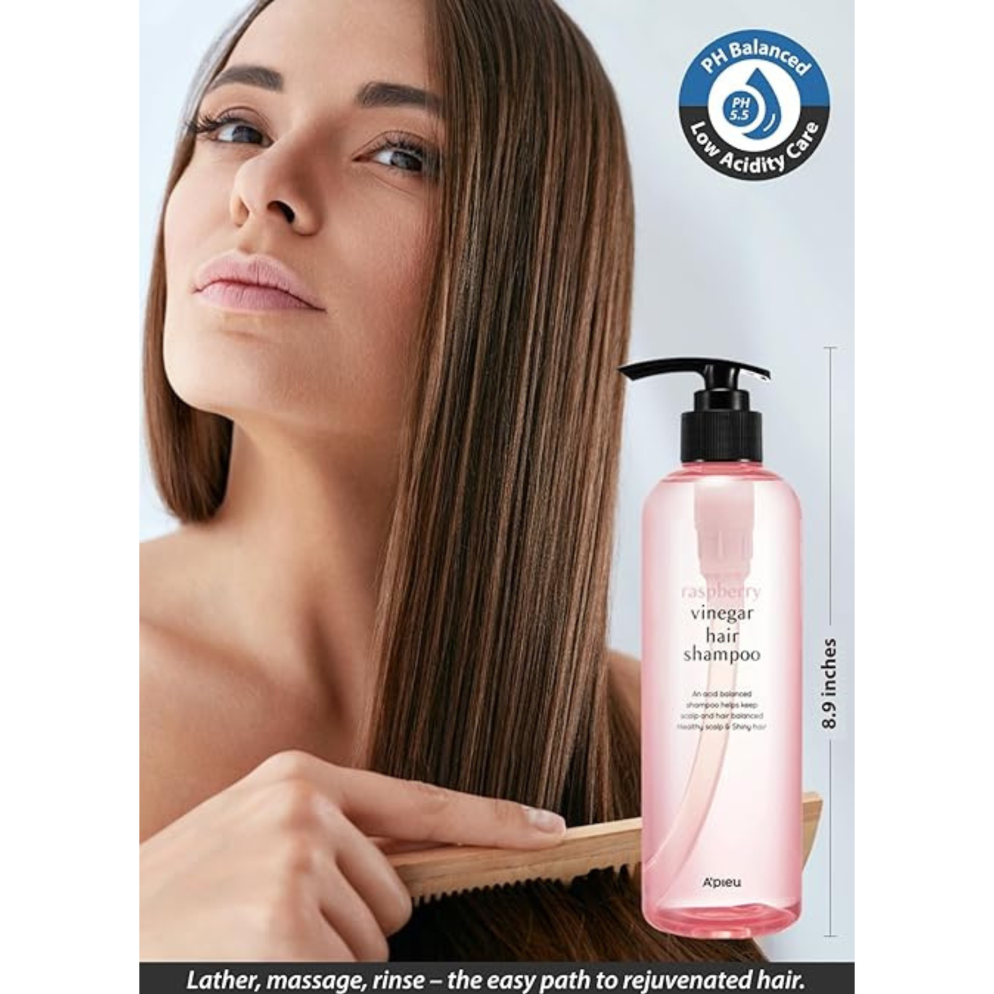 A'pieu Raspberry Vinegar Hair Shampoo pentru par tern si lipsit de stralucire, curata delicat si ofera luciu natural.
