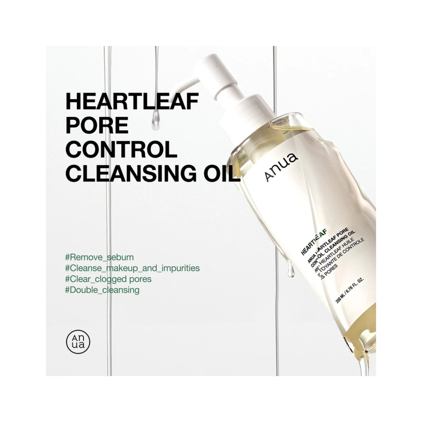 Anua heartleaf pore control cleansing oil ulei demachiant pentru curatarea porilor si indepartarea machiajului