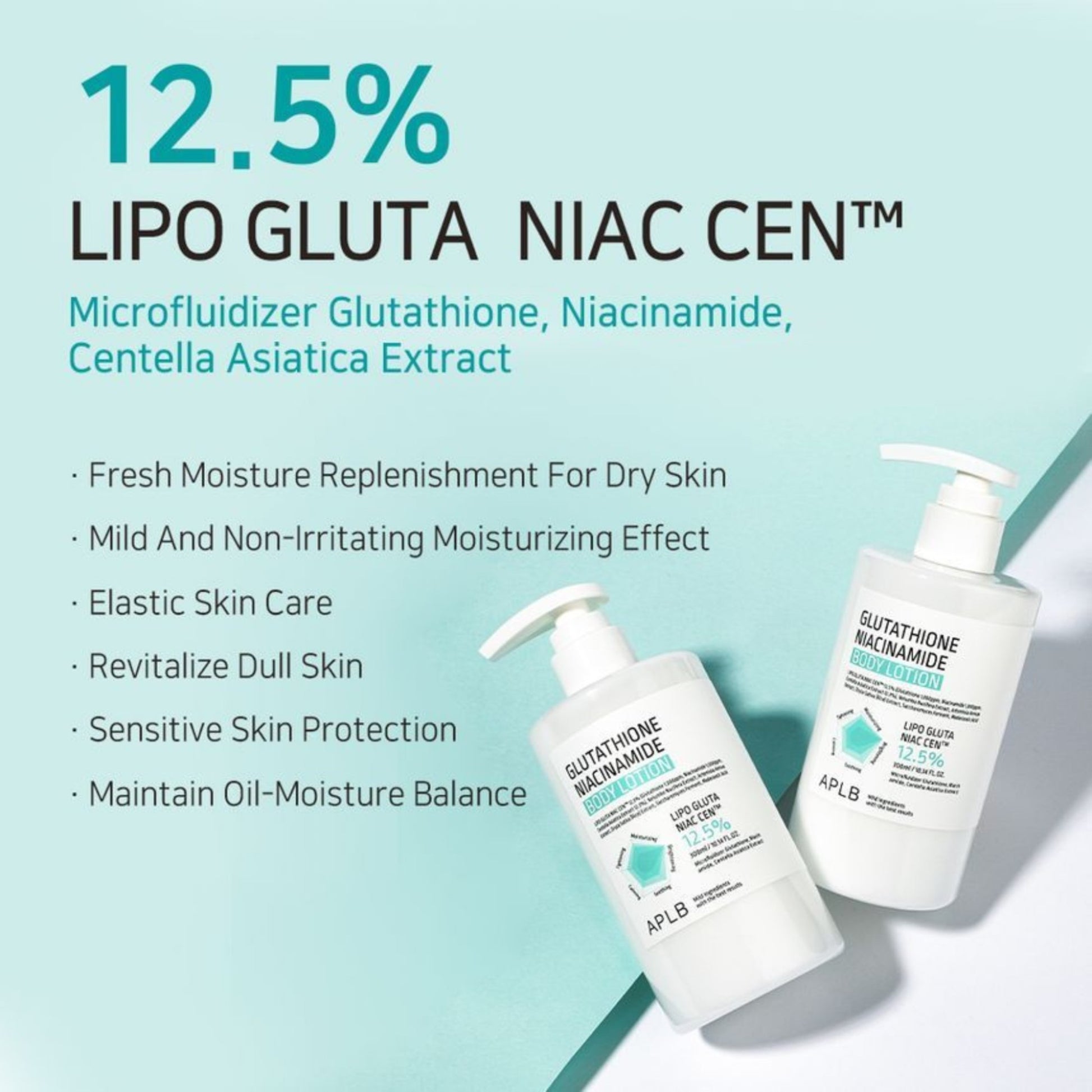 APLB Glutathione Niacinamide Body Lotion, loțiune de corp iluminatoare care hidratează și uniformizează tonul pielii