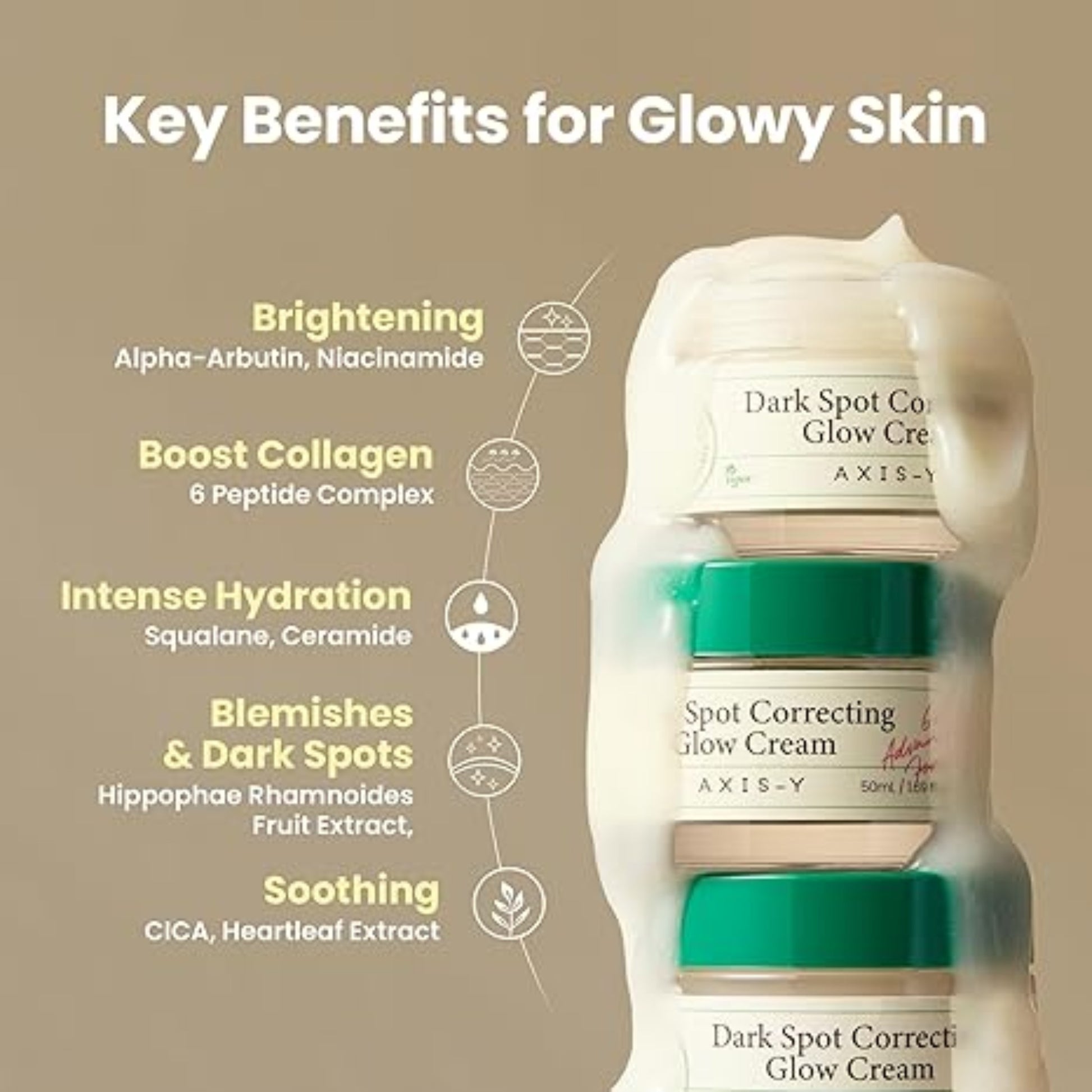 AXIS-Y crema corectoare pentru pete, Dark Spot Correcting Glow Cream 50 ml, lumineaza si hidrateaza tenul”