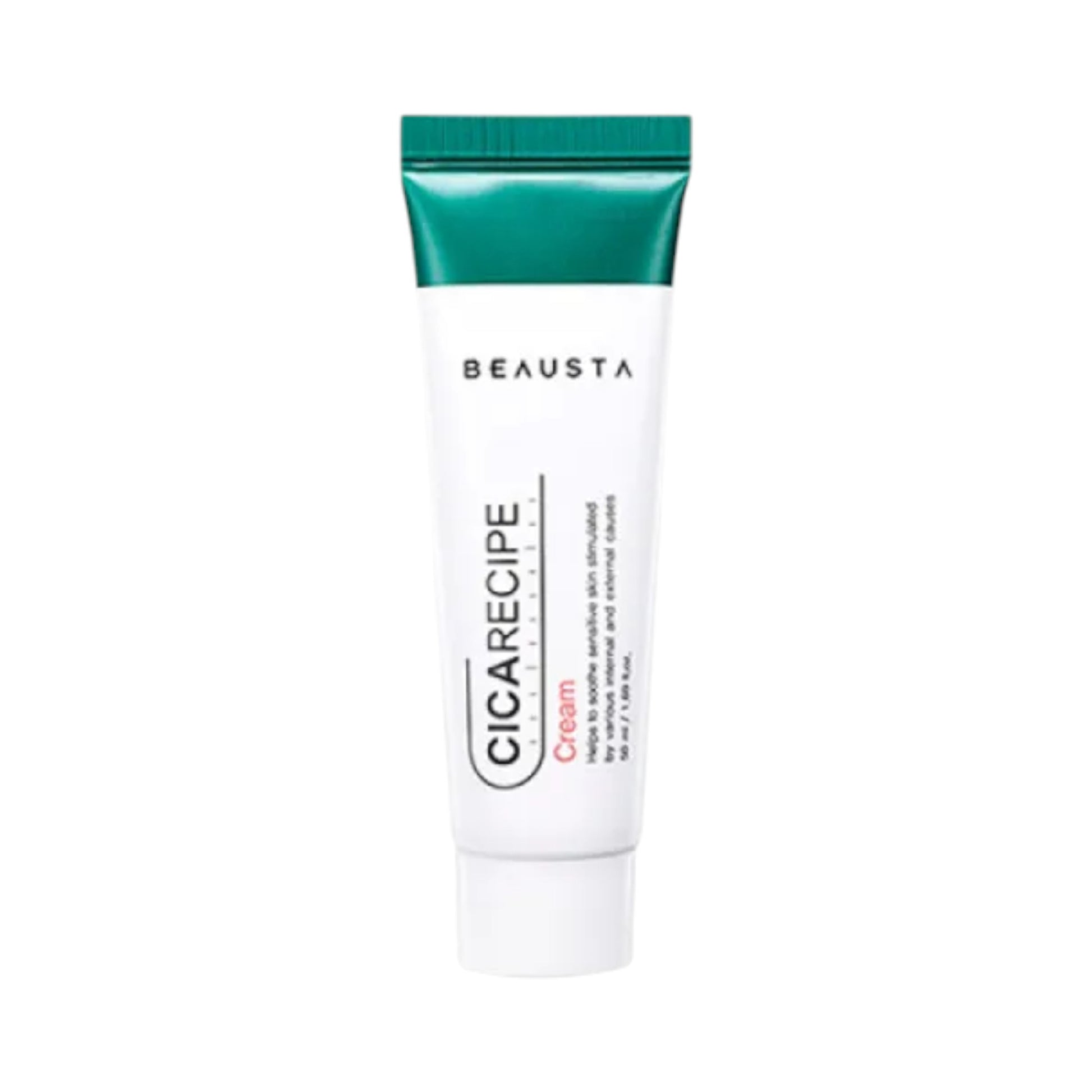 BEAUSTA Cicarecipe Cream 50 ml, crema calmanta cu cica pentru piele sensibila, hidrateaza si sustine bariera