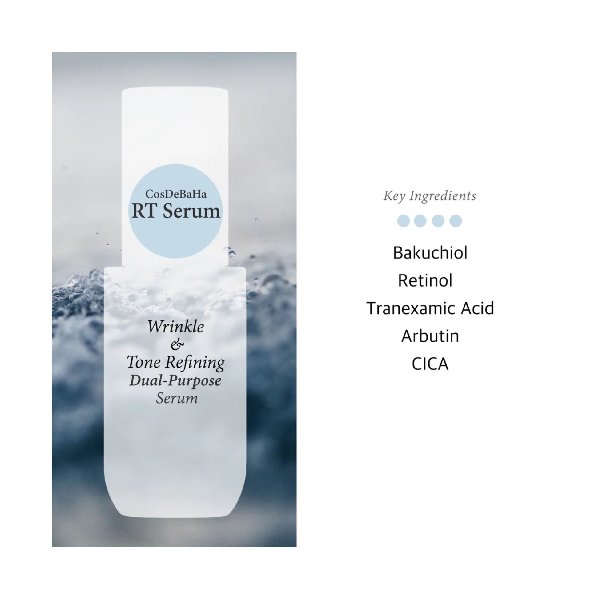 Cos de Baha retinol tranexamic serum rt 30 ml ser pentru uniformizarea nuantei pielii si imbunatatirea aspectului liniilor fine-ingrediente principale
