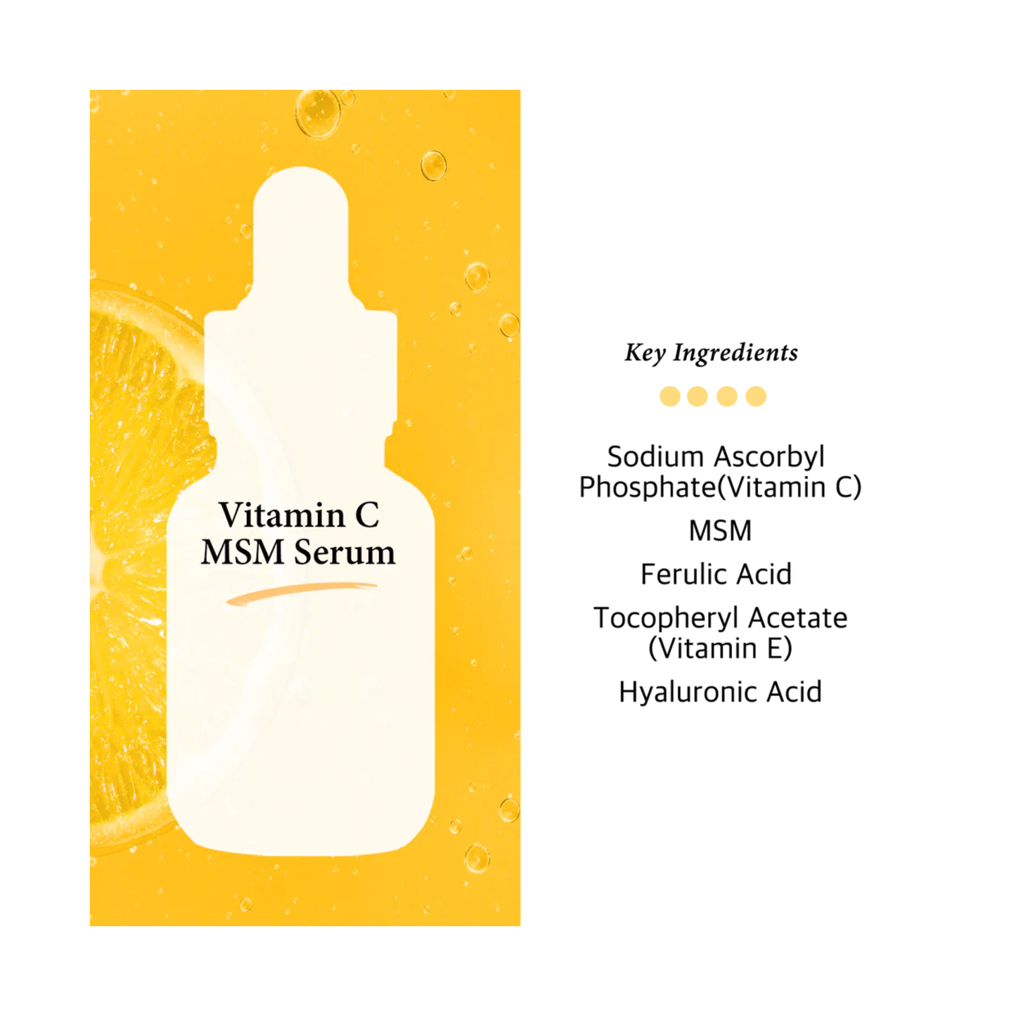 Cos de Baha vitamin c msm serum vm 30 ml ser pentru luminozitate si sustinerea elasticitatii pielii, ingrediente.
