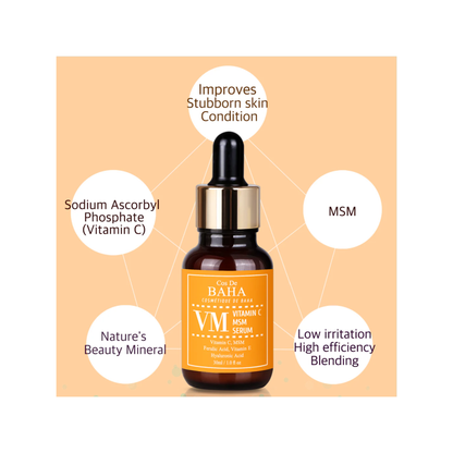 Cos de Baha vitamin c msm serum vm 30 ml ser pentru luminozitate si sustinerea elasticitatii pielii.