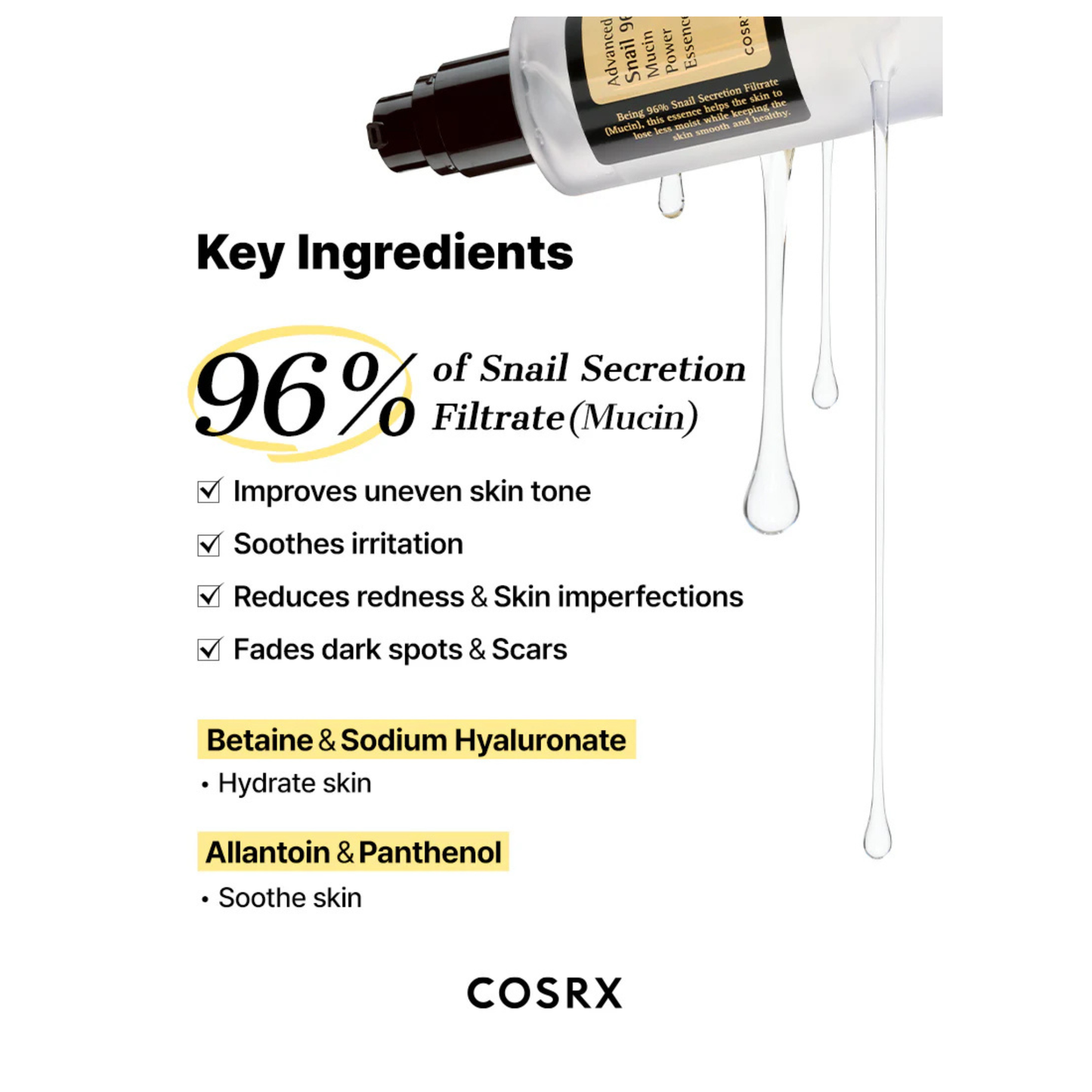 Cosrx advanced snail 96 mucin power essence 100 ml ingrediente principale