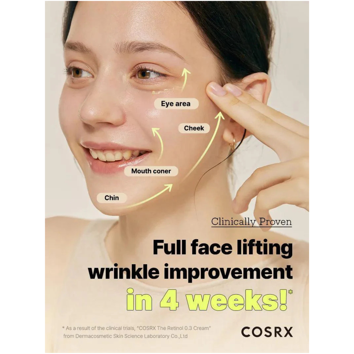 Cosrx the retinol 0.3 cream 20 ml crema cu retinol pentru imbunatatirea texturii pielii si reducerea aspectului liniilor fine.