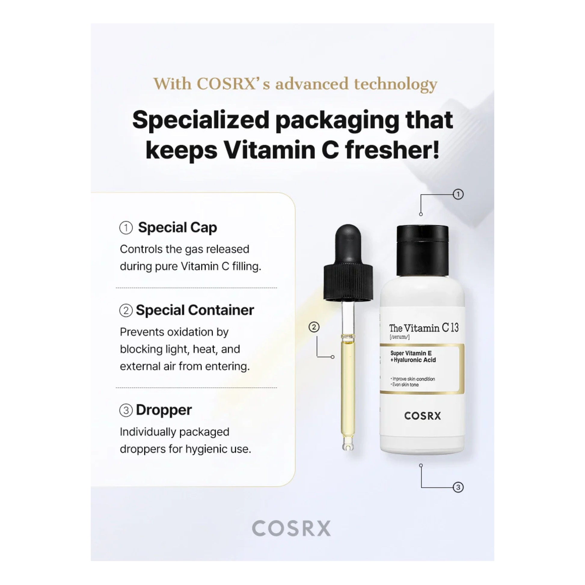 Cosrx the vitamin c 13 serum 20 ml ser antioxidant pentru luminozitatea si uniformizarea aspectului pielii