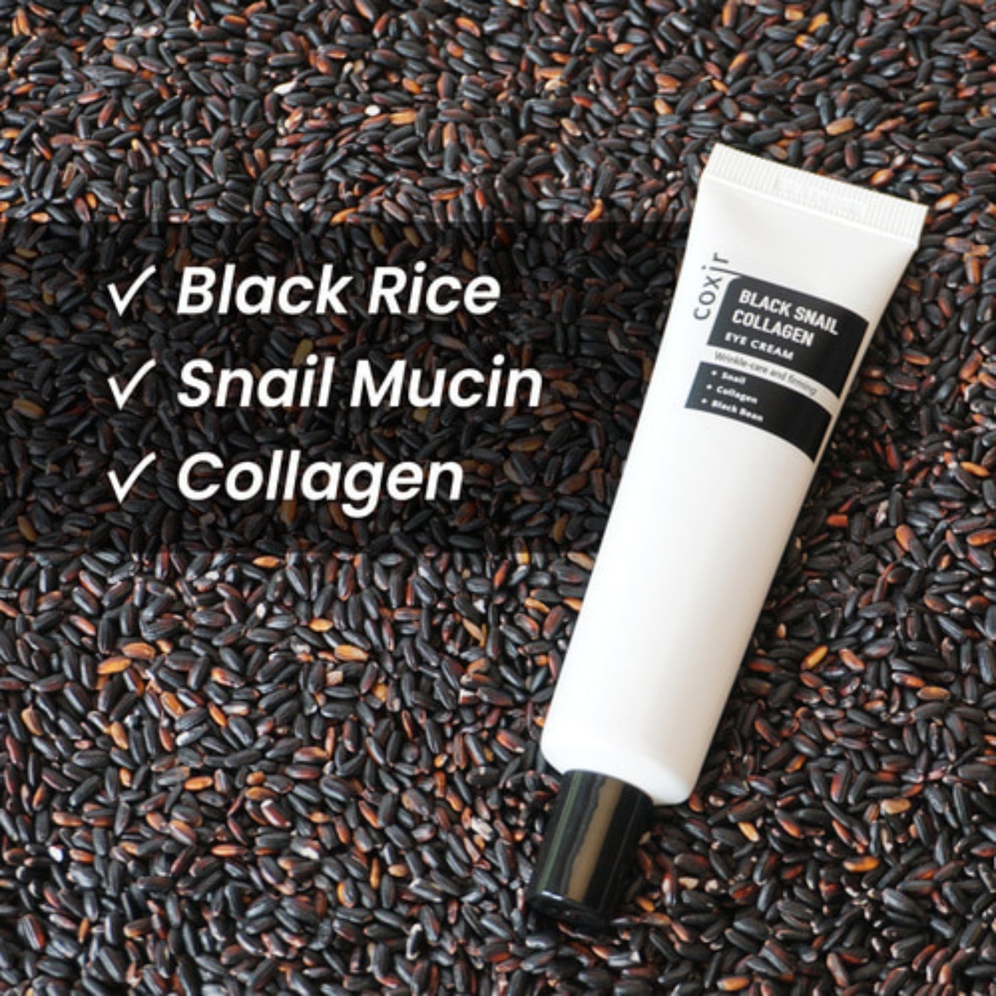 Crema COXIR Black Snail Collagen Eye Cream 30ml pentru hidratare si estompare riduri ochi
